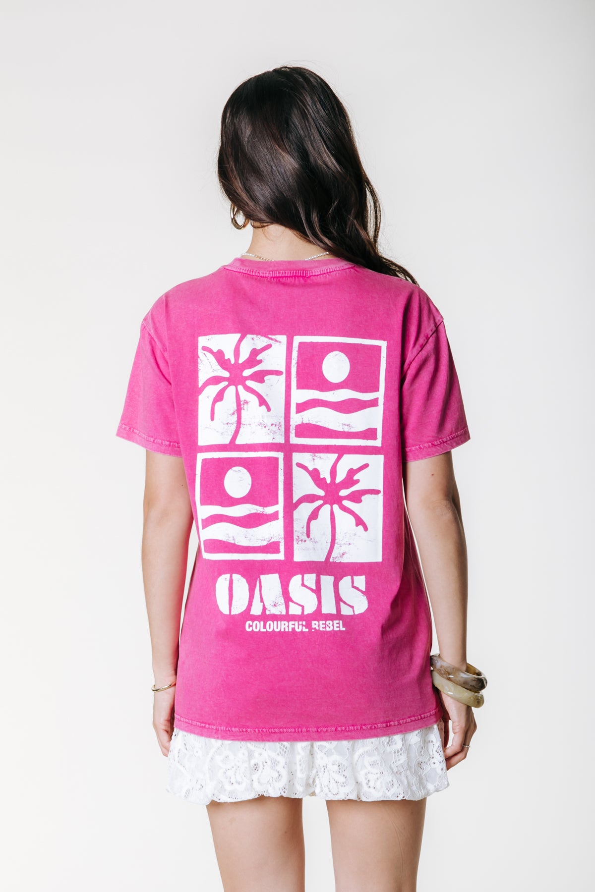 Oasis T-shirt | Dark fuchsia