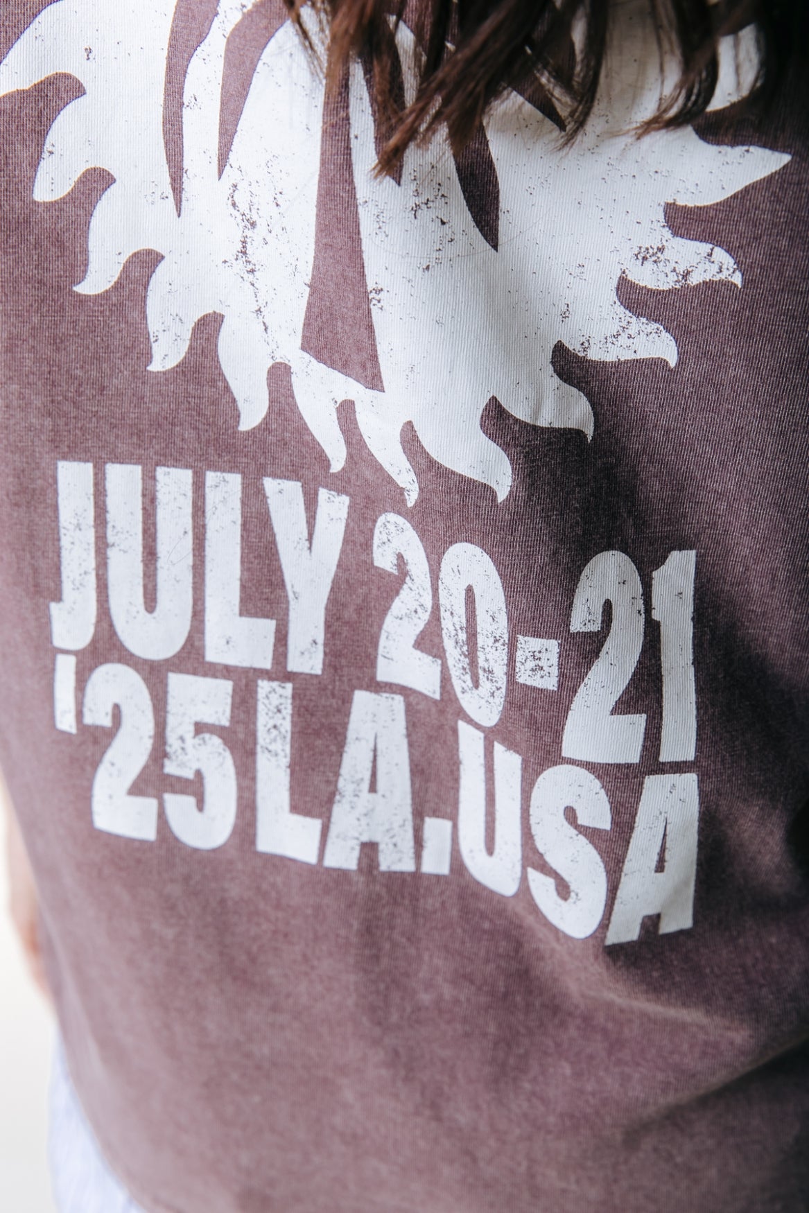 Beach Tour Acid Wash T-shirt | Warm Brown