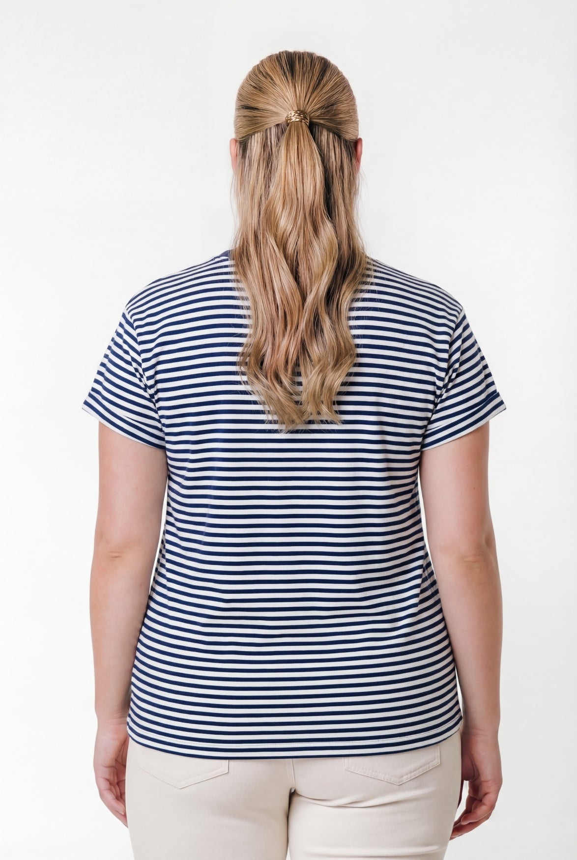 Striped Logo T-shirt | Deep blue