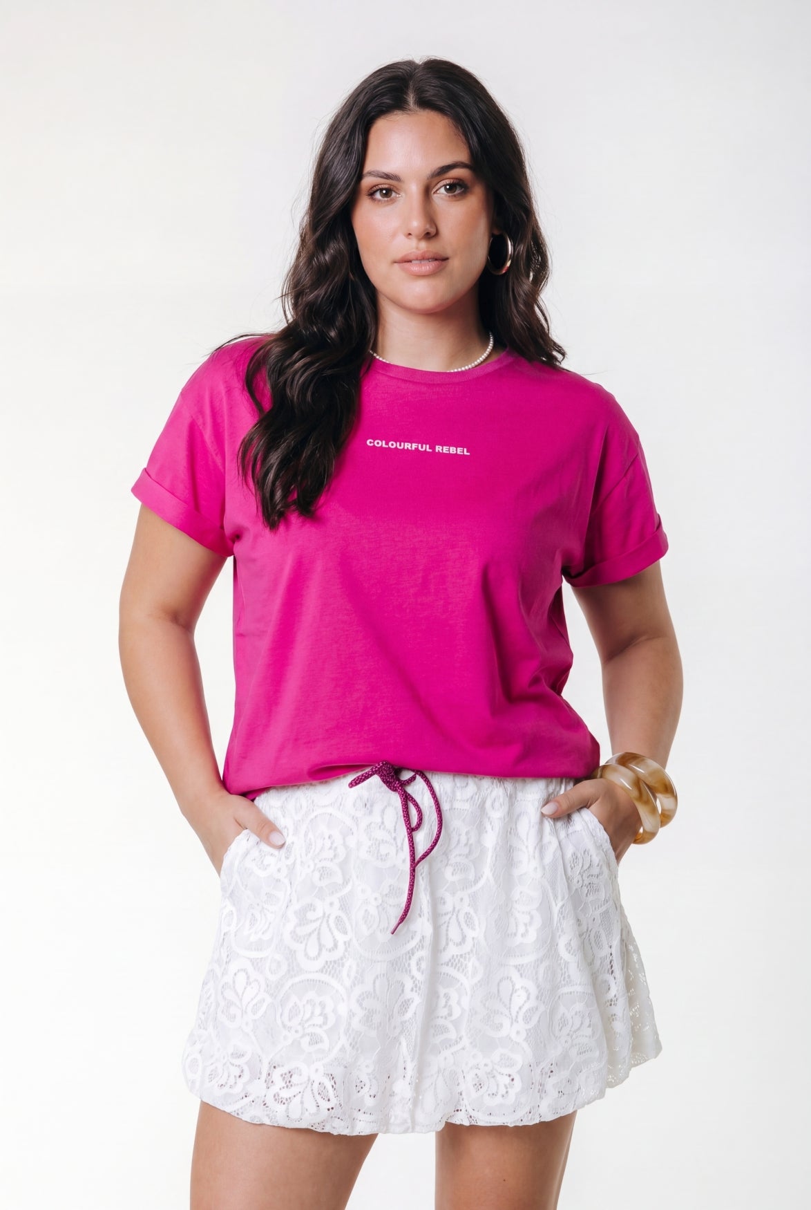 Uni Logo T-shirt | Dark fuchsia