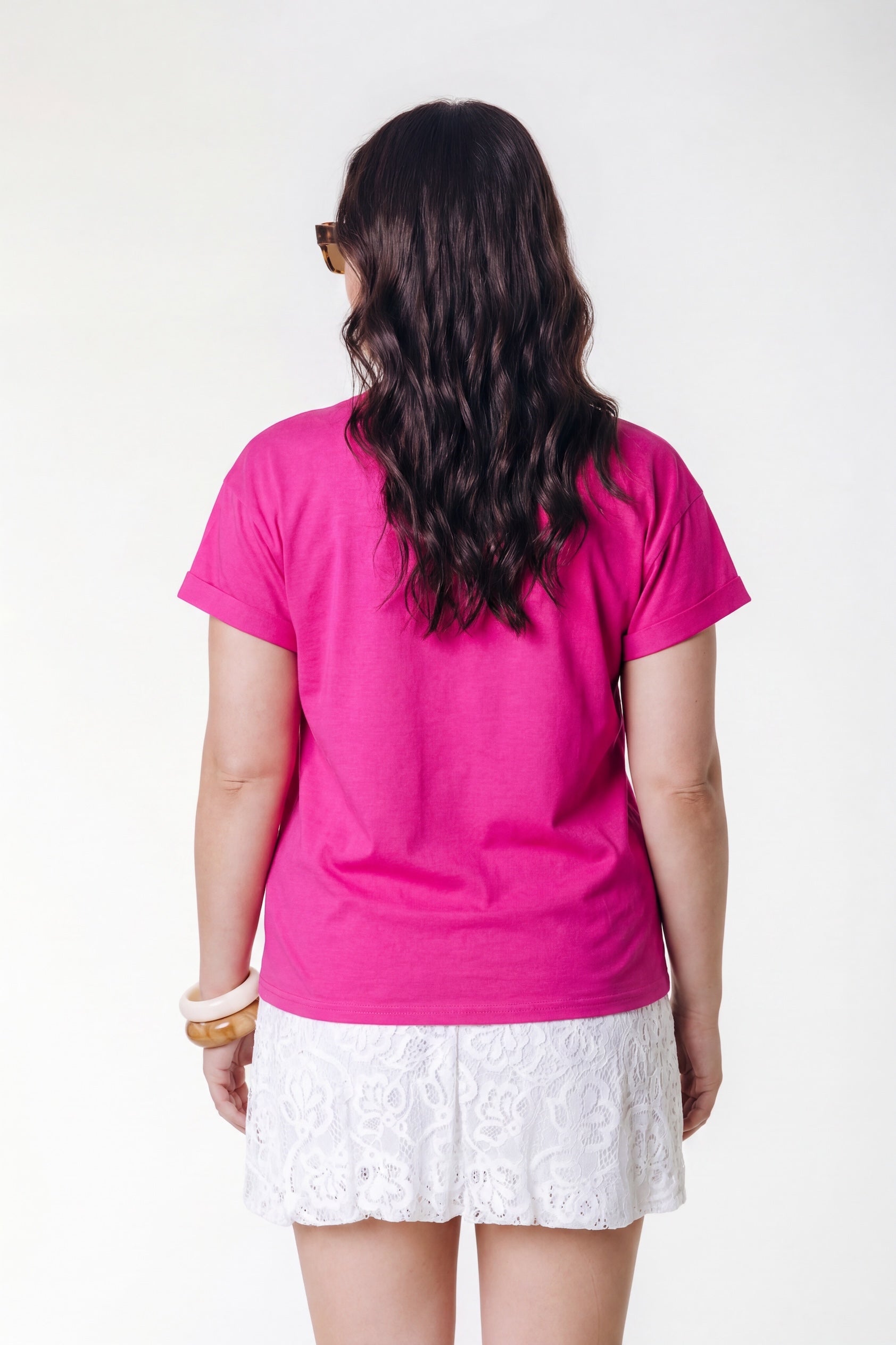 Uni Logo T-shirt | Dark fuchsia