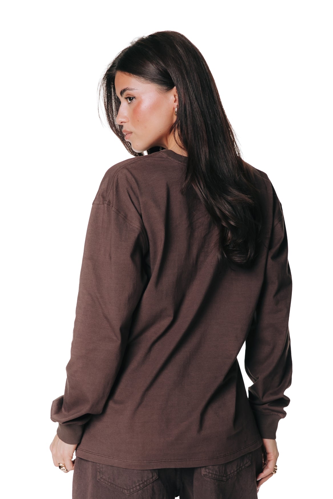 Handpainted Flowers Longsleeve | Brown