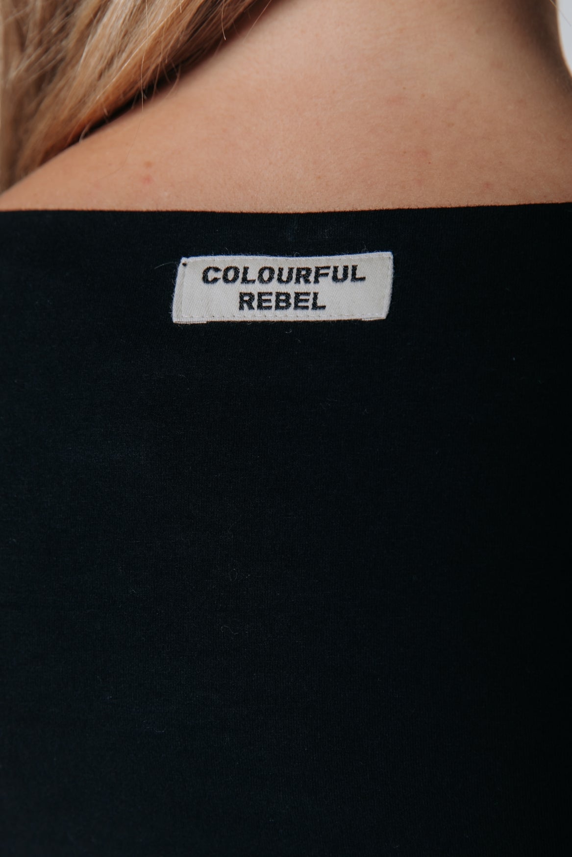 Fitted Boatneck Top | Black