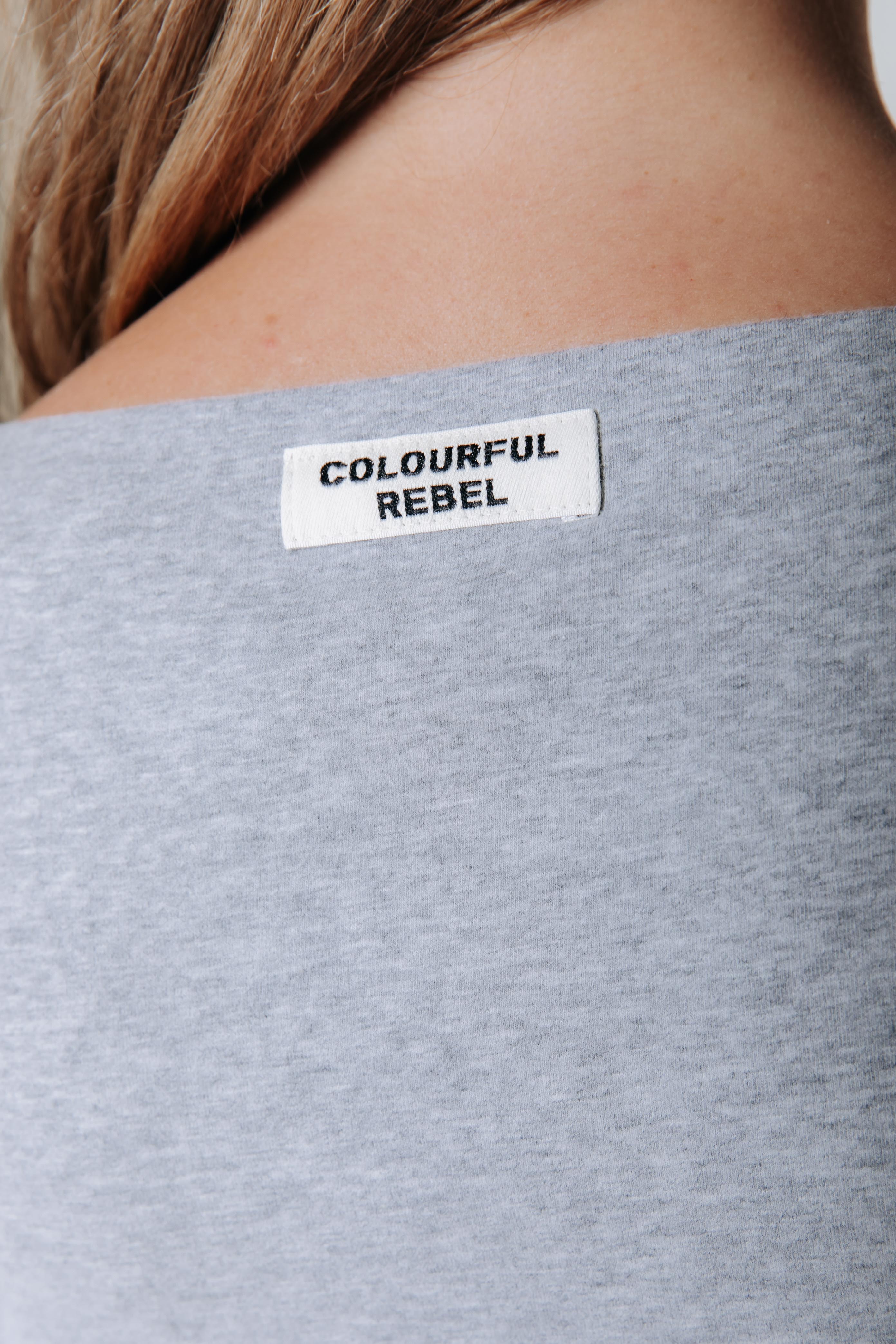 Fitted Boatneck Top | Medium grey melange