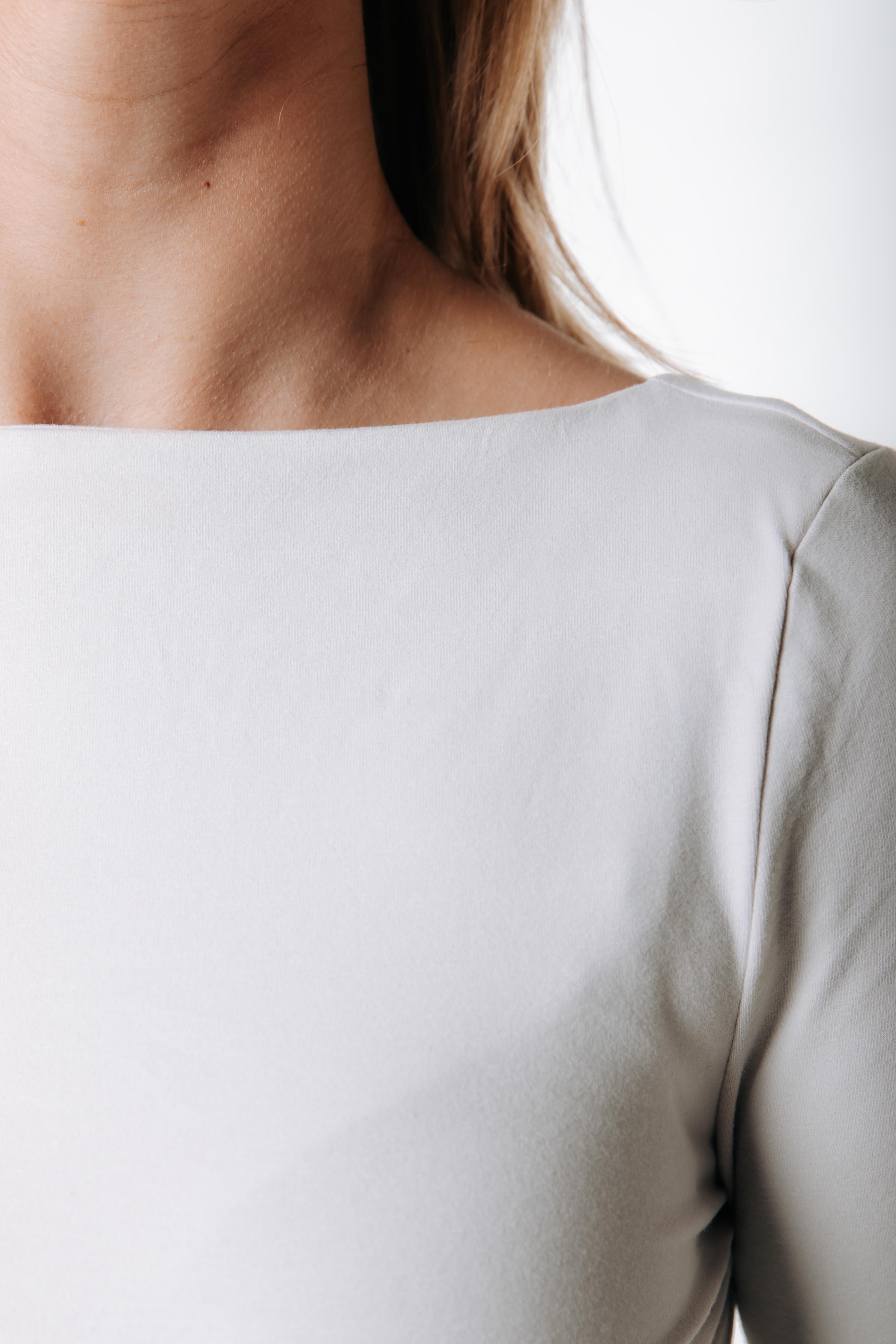 Fitted Boatneck Top | Stone