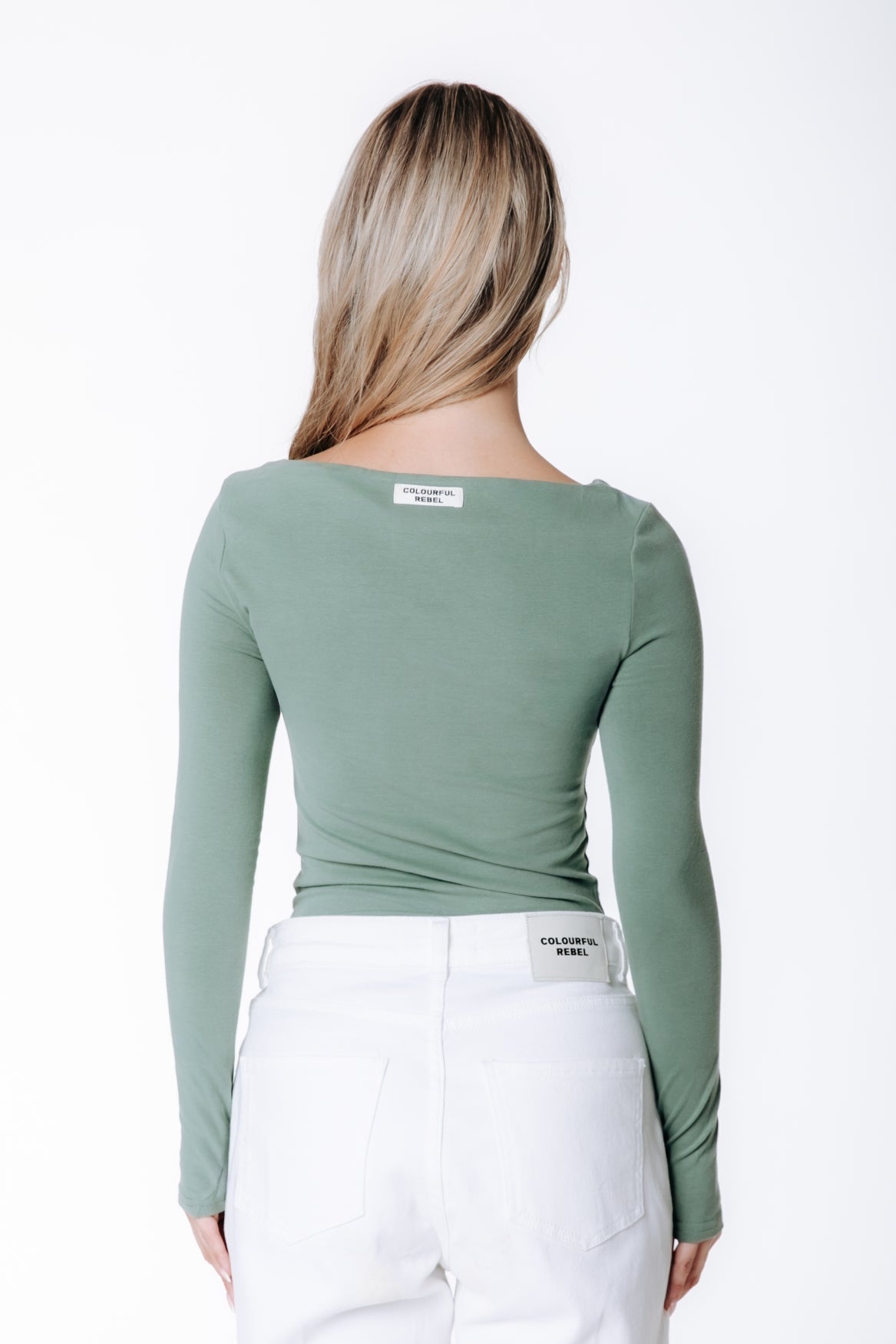 Fitted Boatneck Top | Olive Green