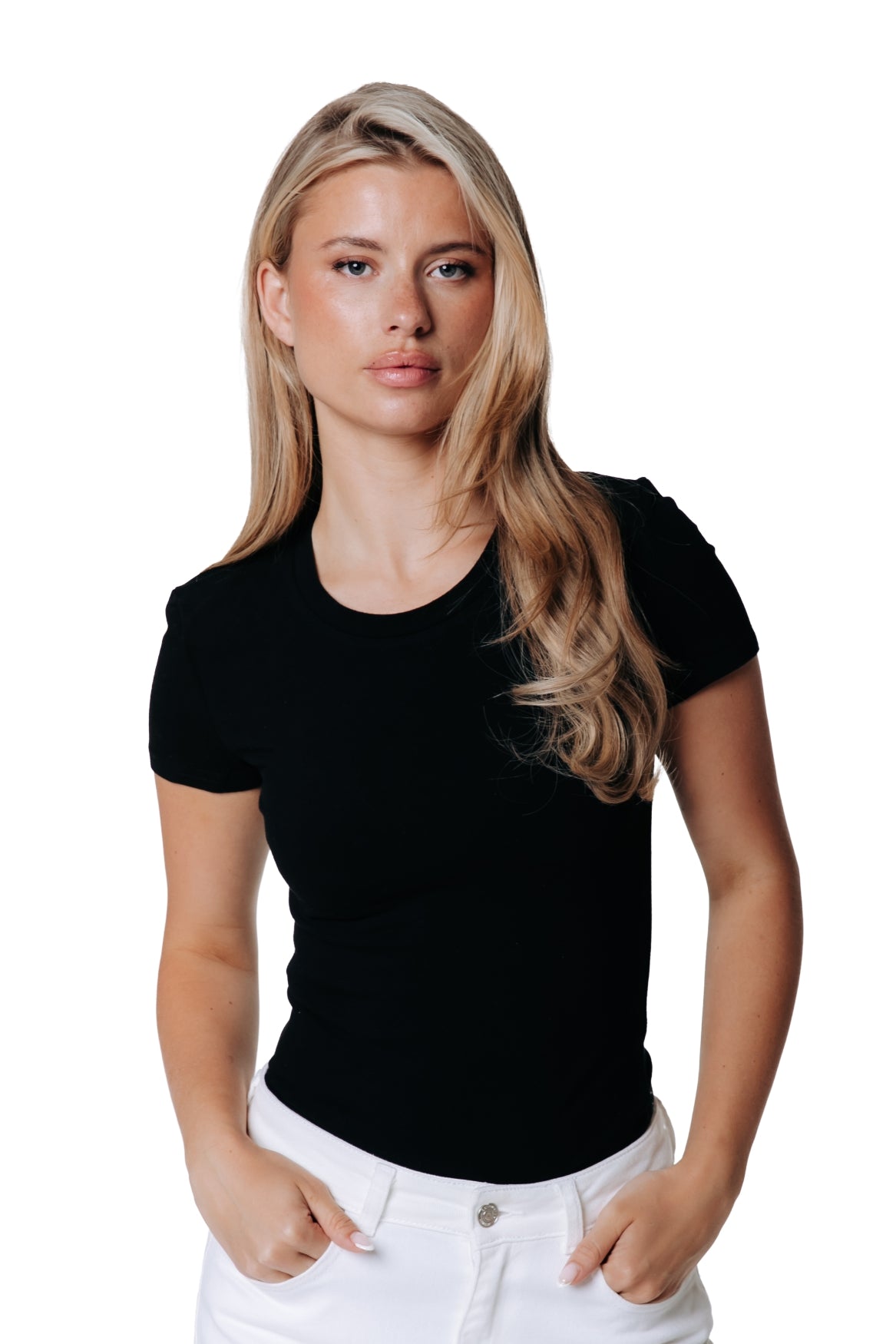 Fitted Wideneck T-shirt | Black