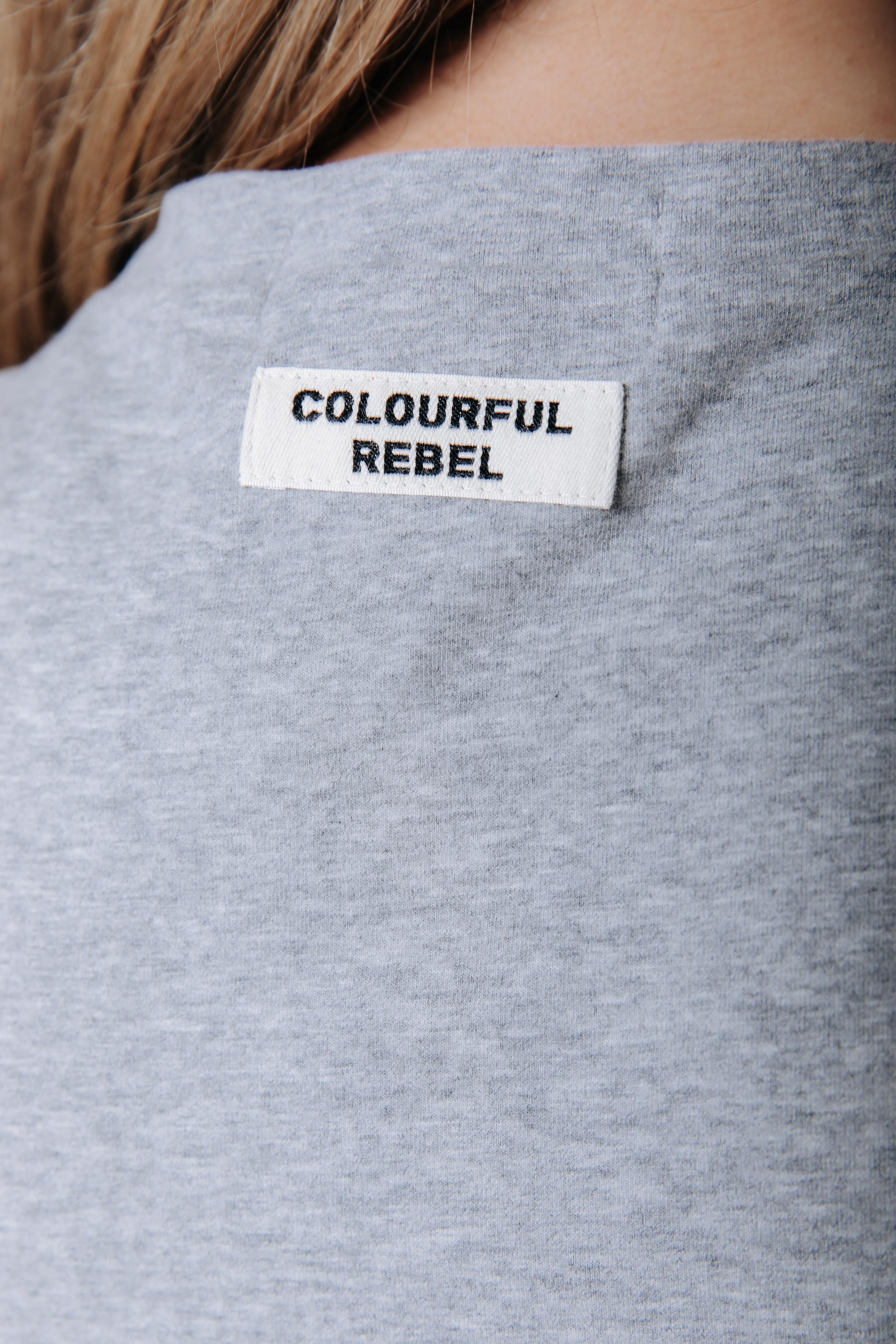 Fitted Wideneck T-shirt | Medium grey melange