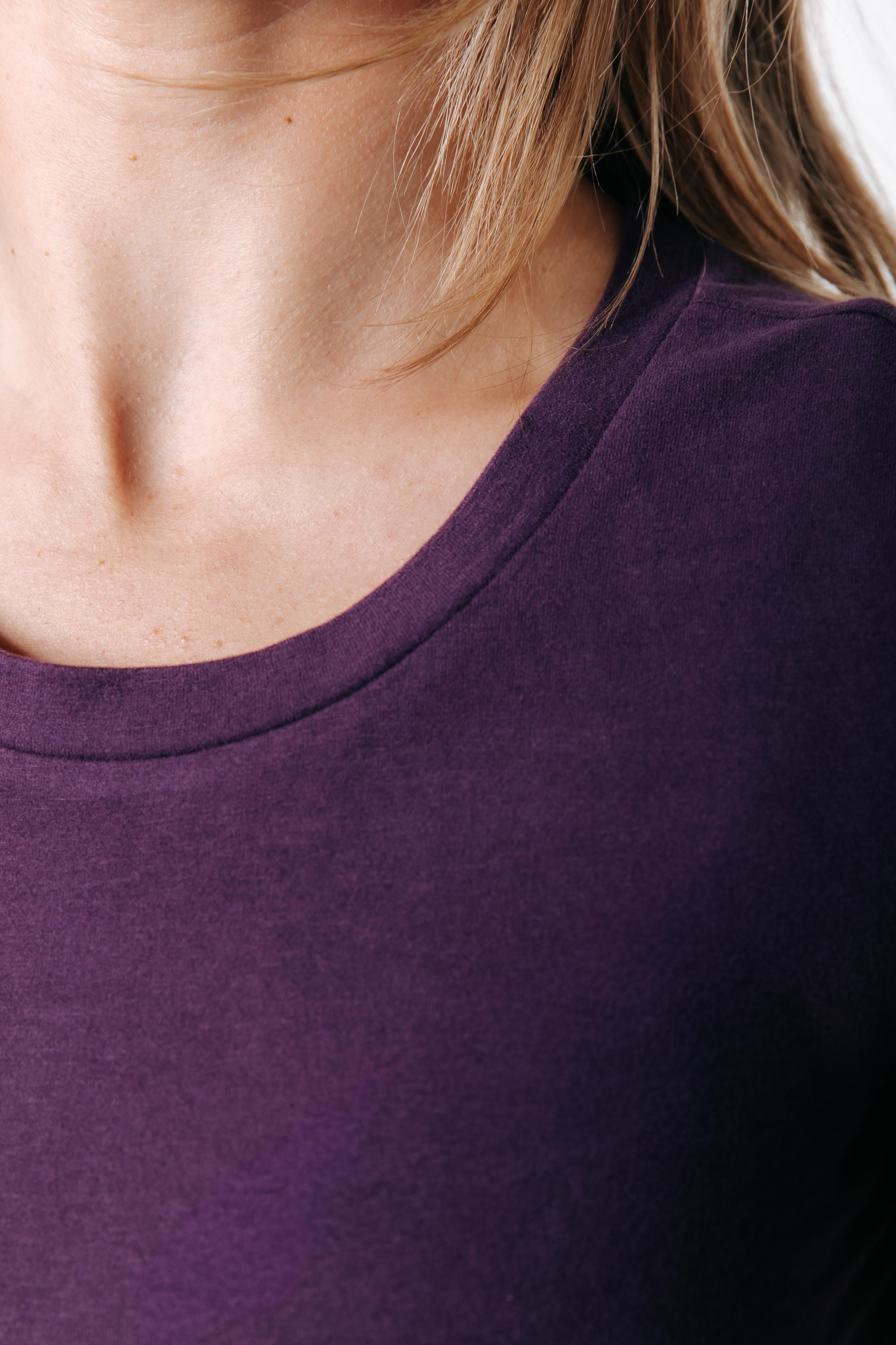 Fitted Wideneck T-shirt | Dark purple