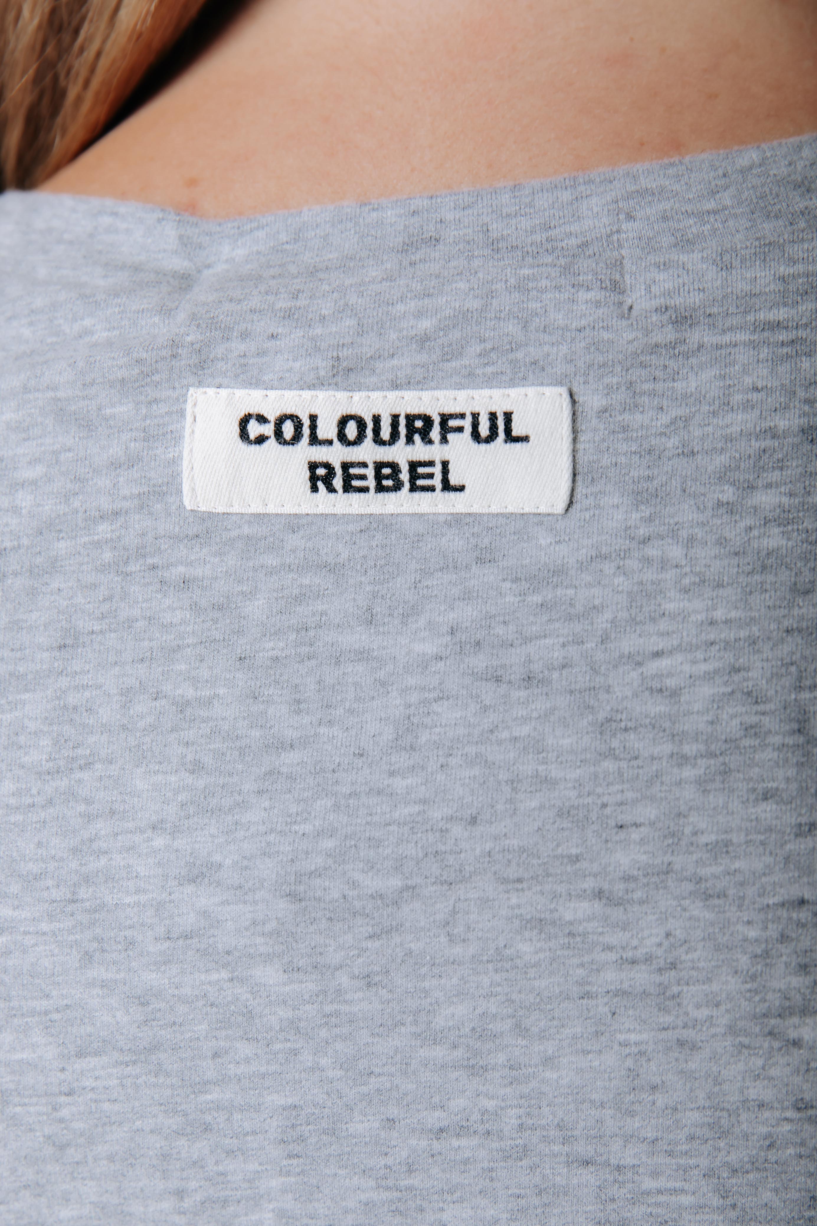Fitted Wideneck Top | Medium grey melange