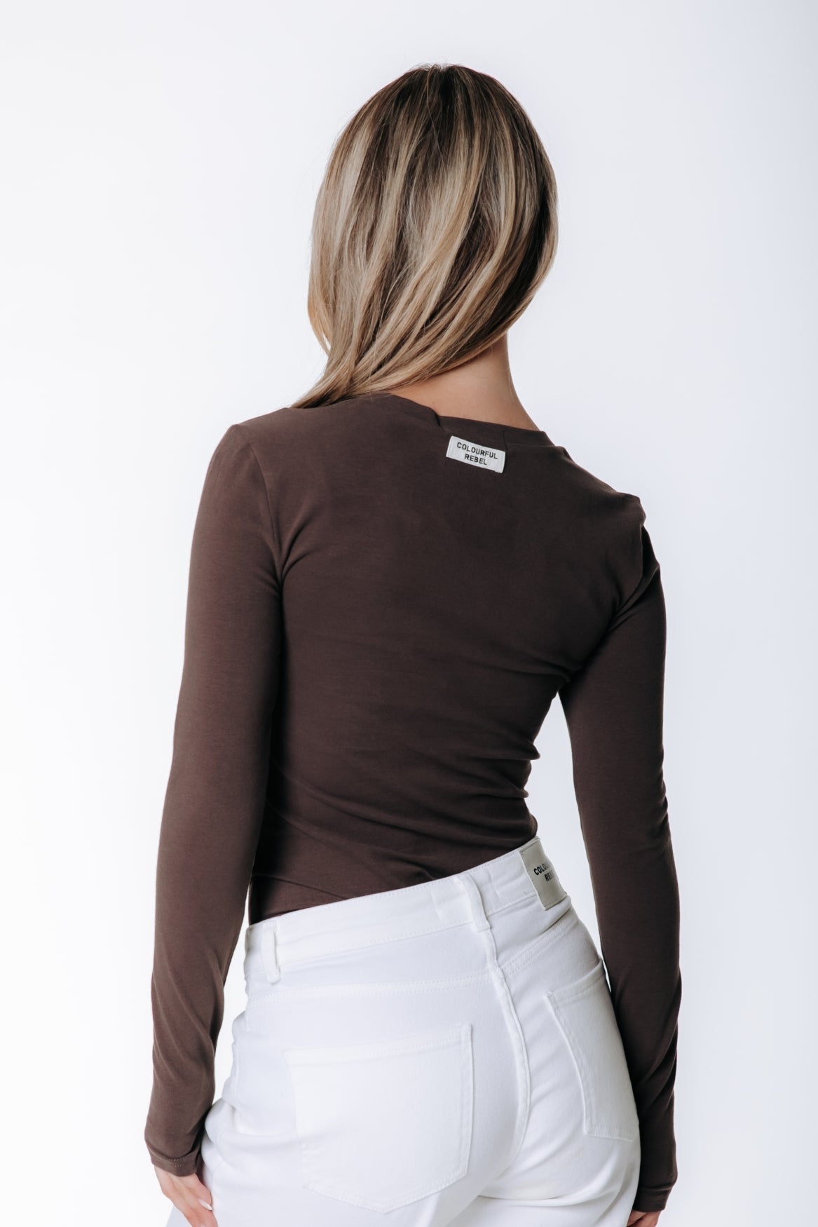 Fitted Wideneck Top | Brown