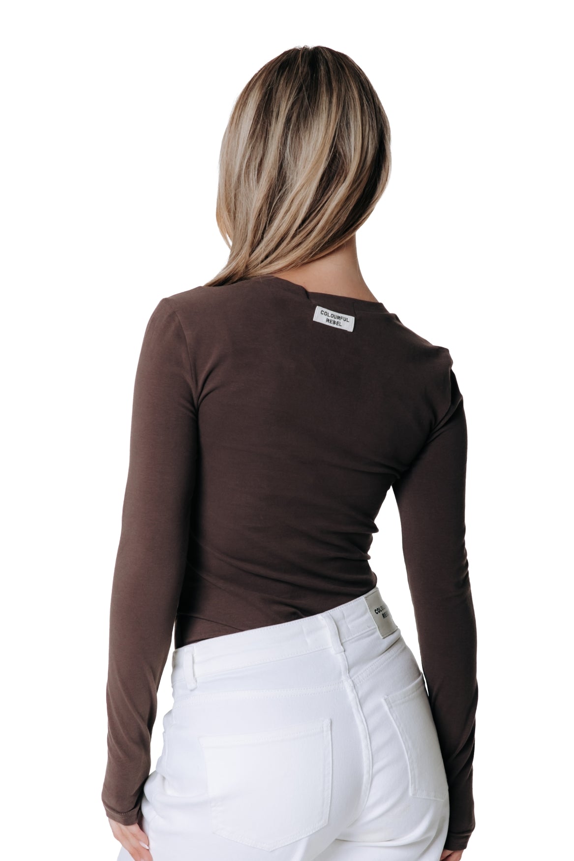 Fitted Wideneck Top | Brown