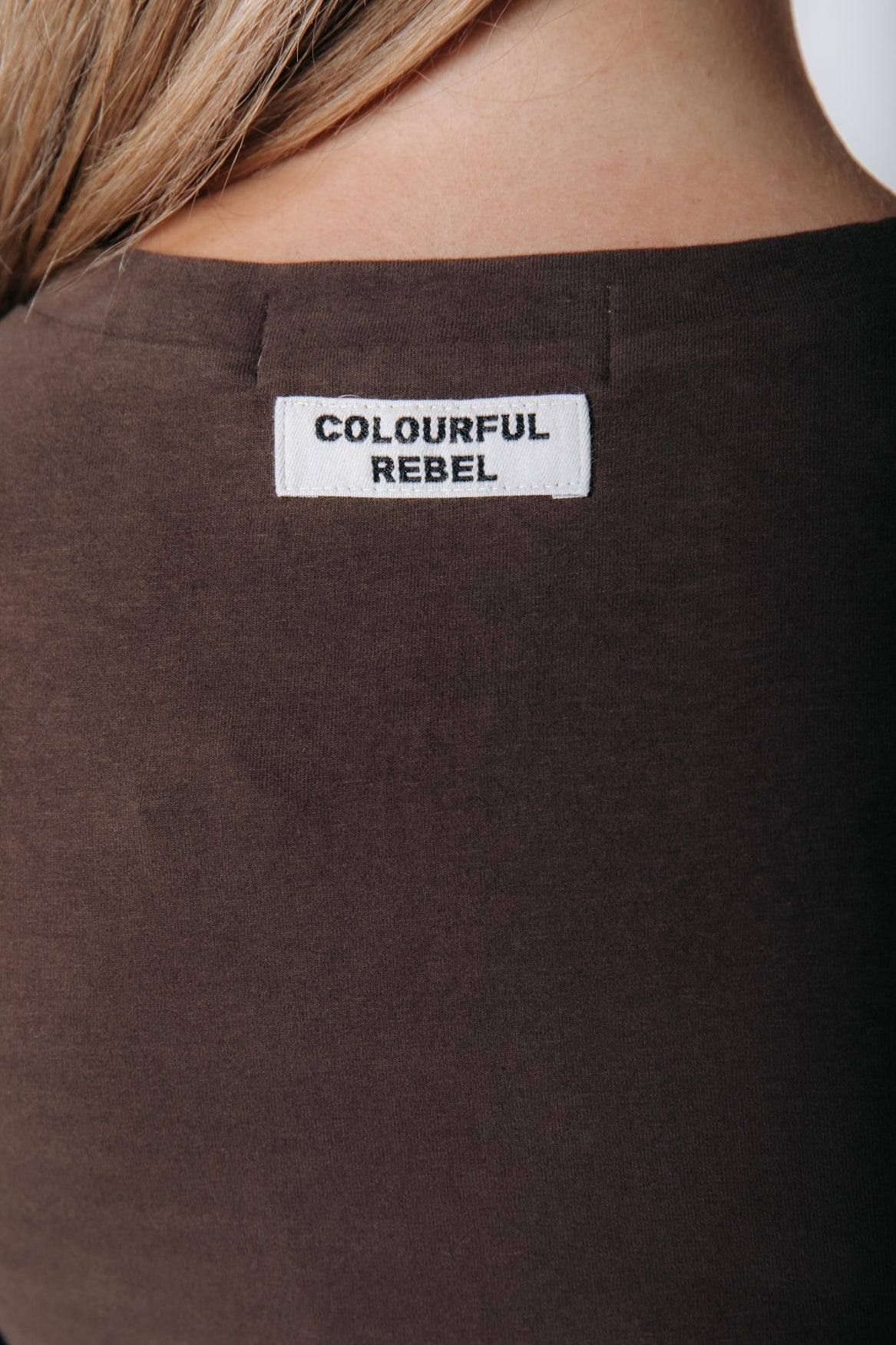 Fitted Wideneck Top | Brown