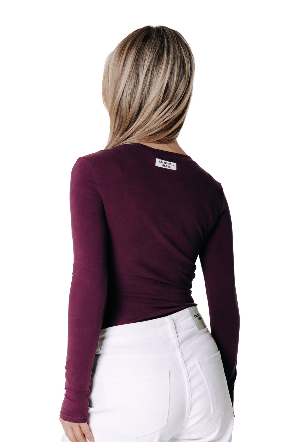 Fitted Wideneck Top | Merlot Red