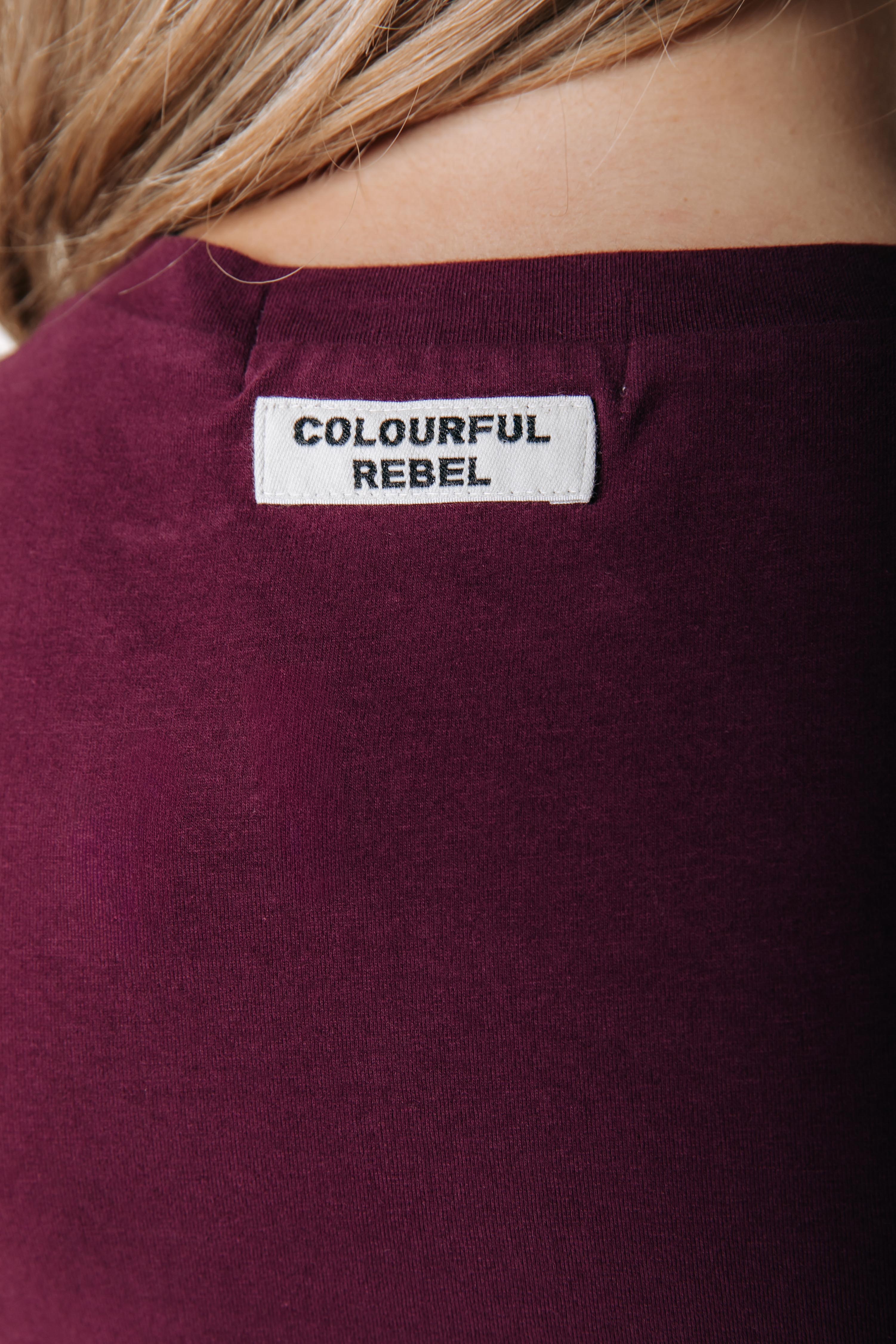 Fitted Wideneck Top | Merlot Red