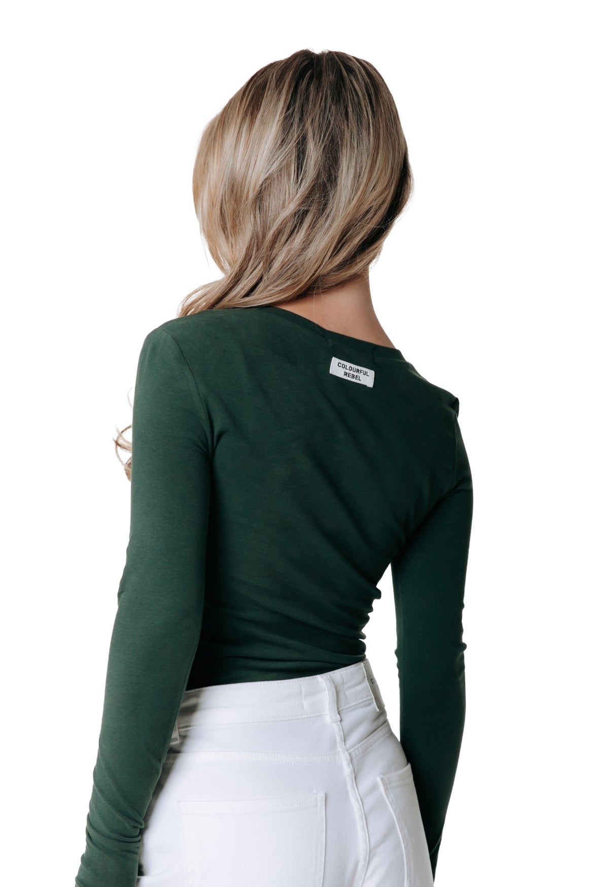 Fitted Wideneck Top | Dark green