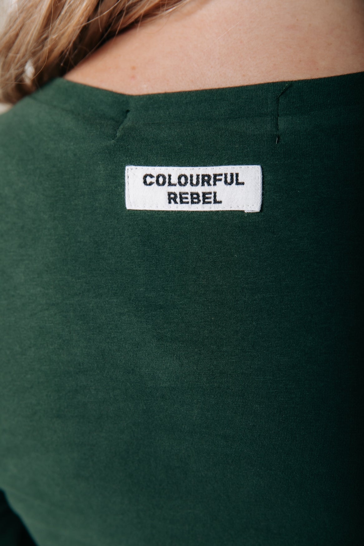 Fitted Wideneck Top | Dark green