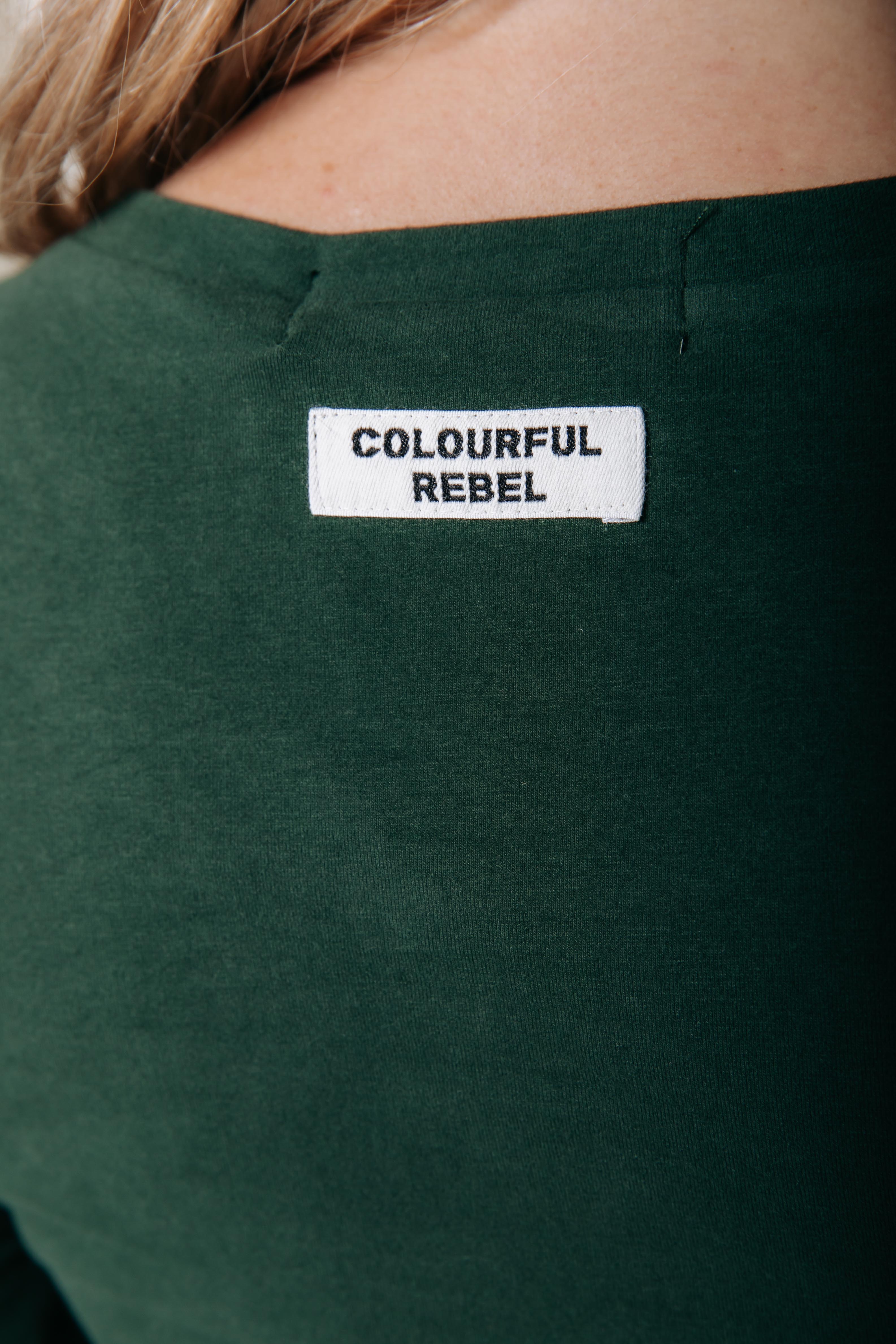 Fitted Wideneck Top | Dark green