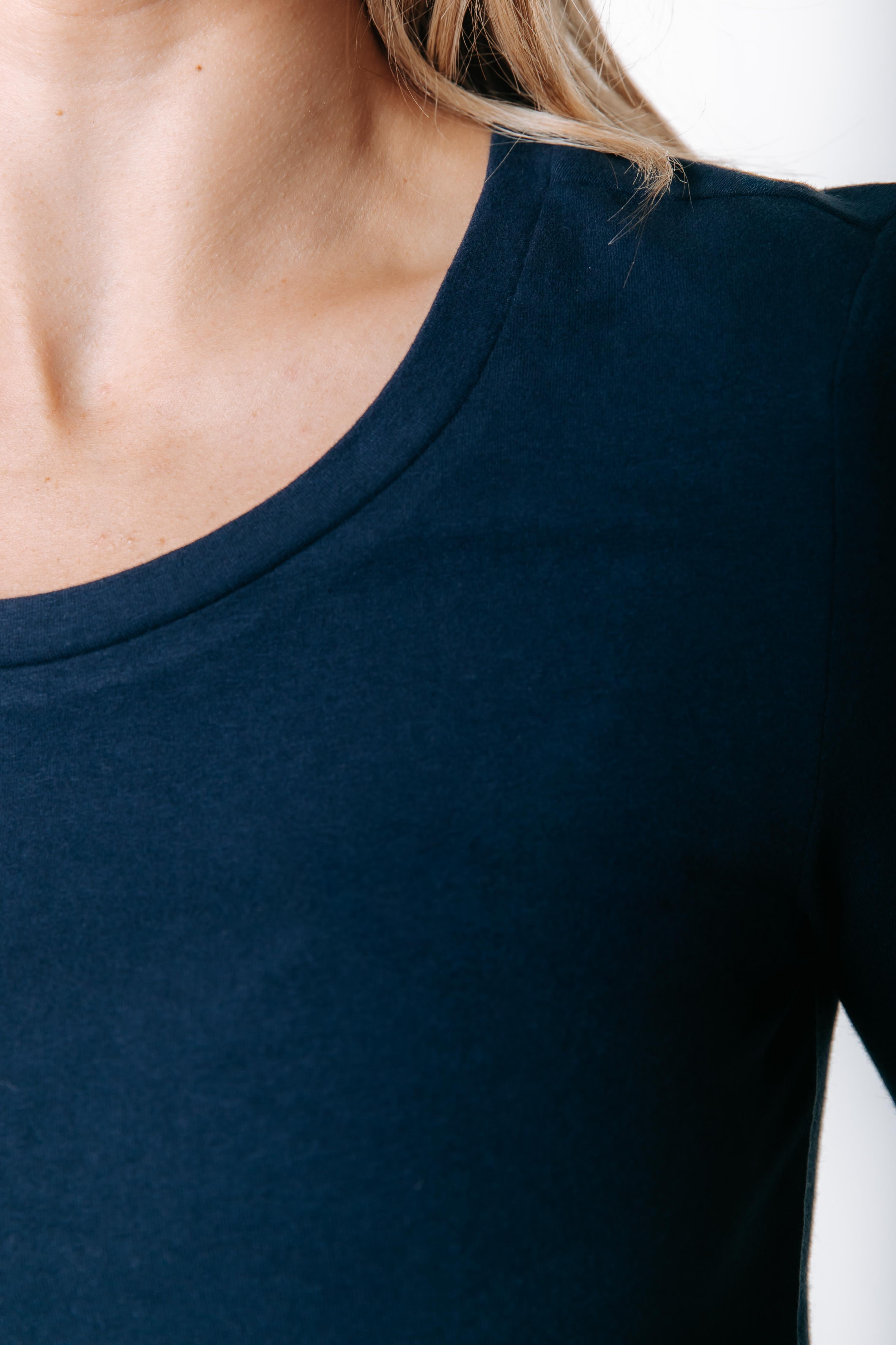 Fitted Wideneck Top | Dark Navy