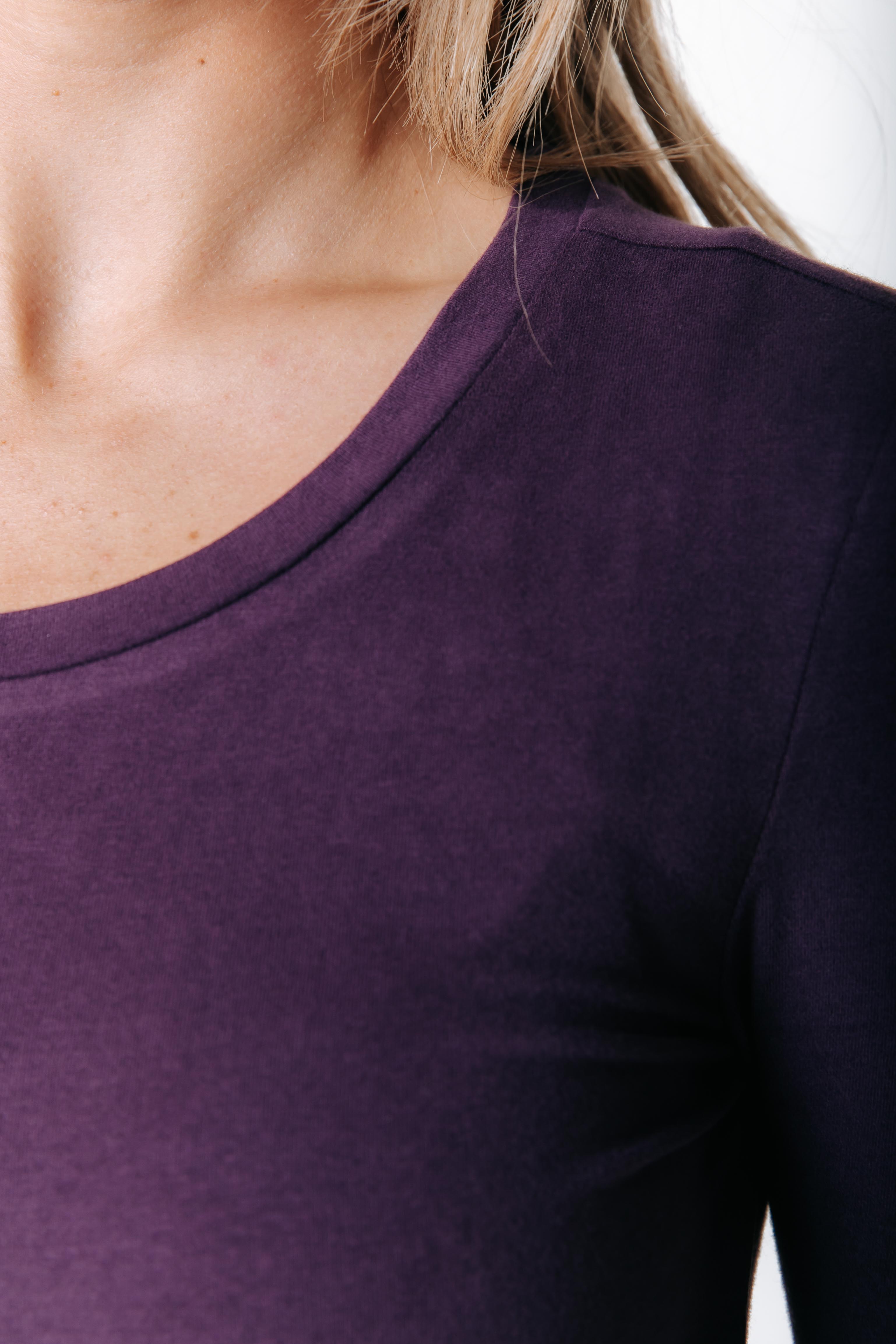 Fitted Wideneck Top | Dark purple