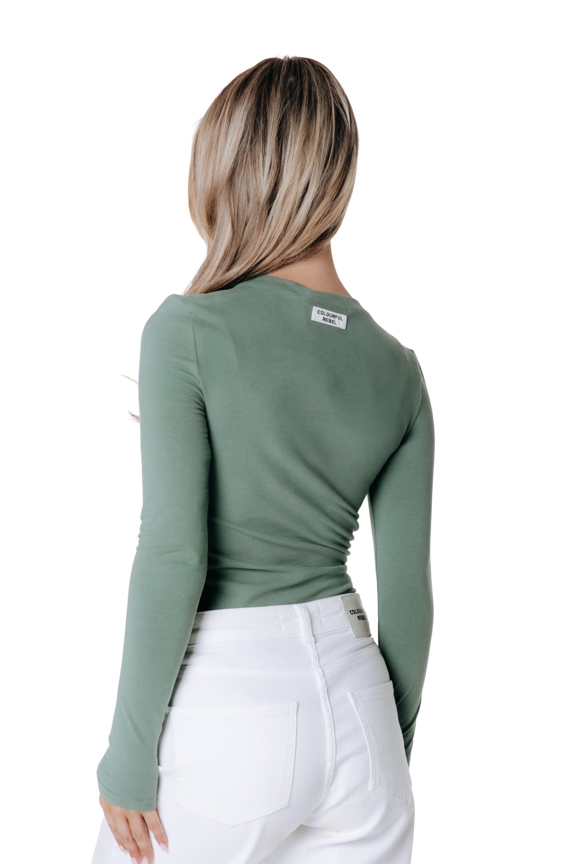 Fitted Wideneck Top | Olive Green