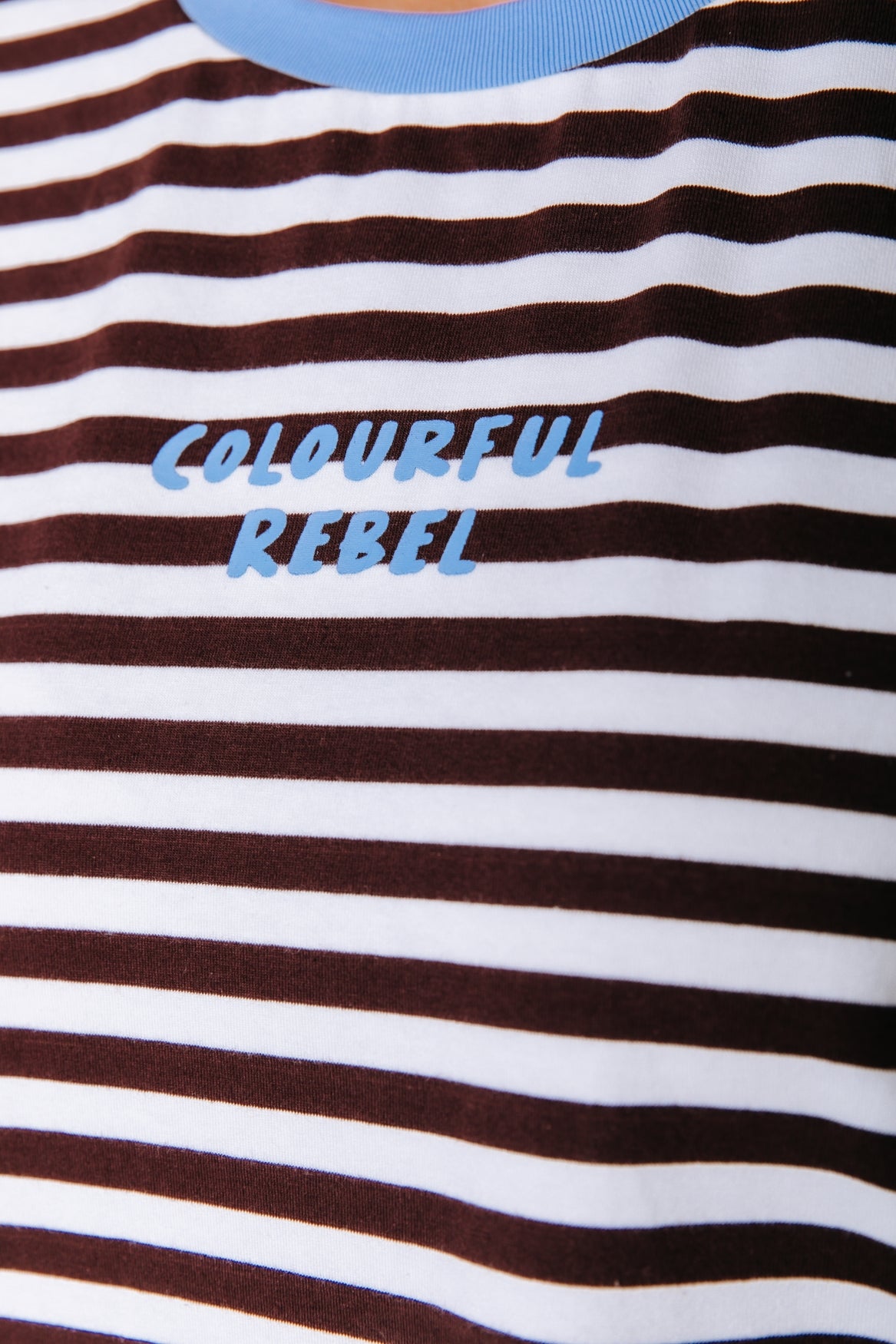 Striped Logo T-shirt | White/Brown
