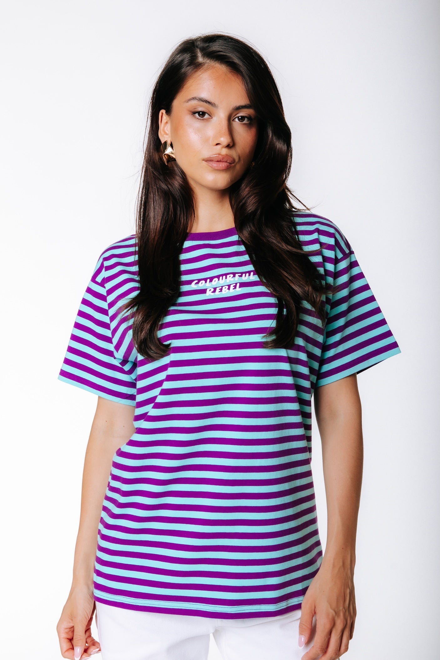 Striped Logo T-shirt | Blue/Purple