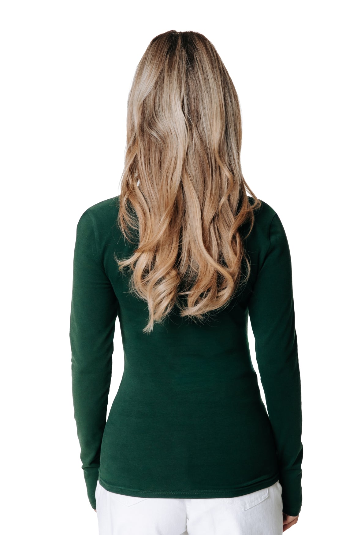 Fitted Long-Sleeve Top | Forest Green