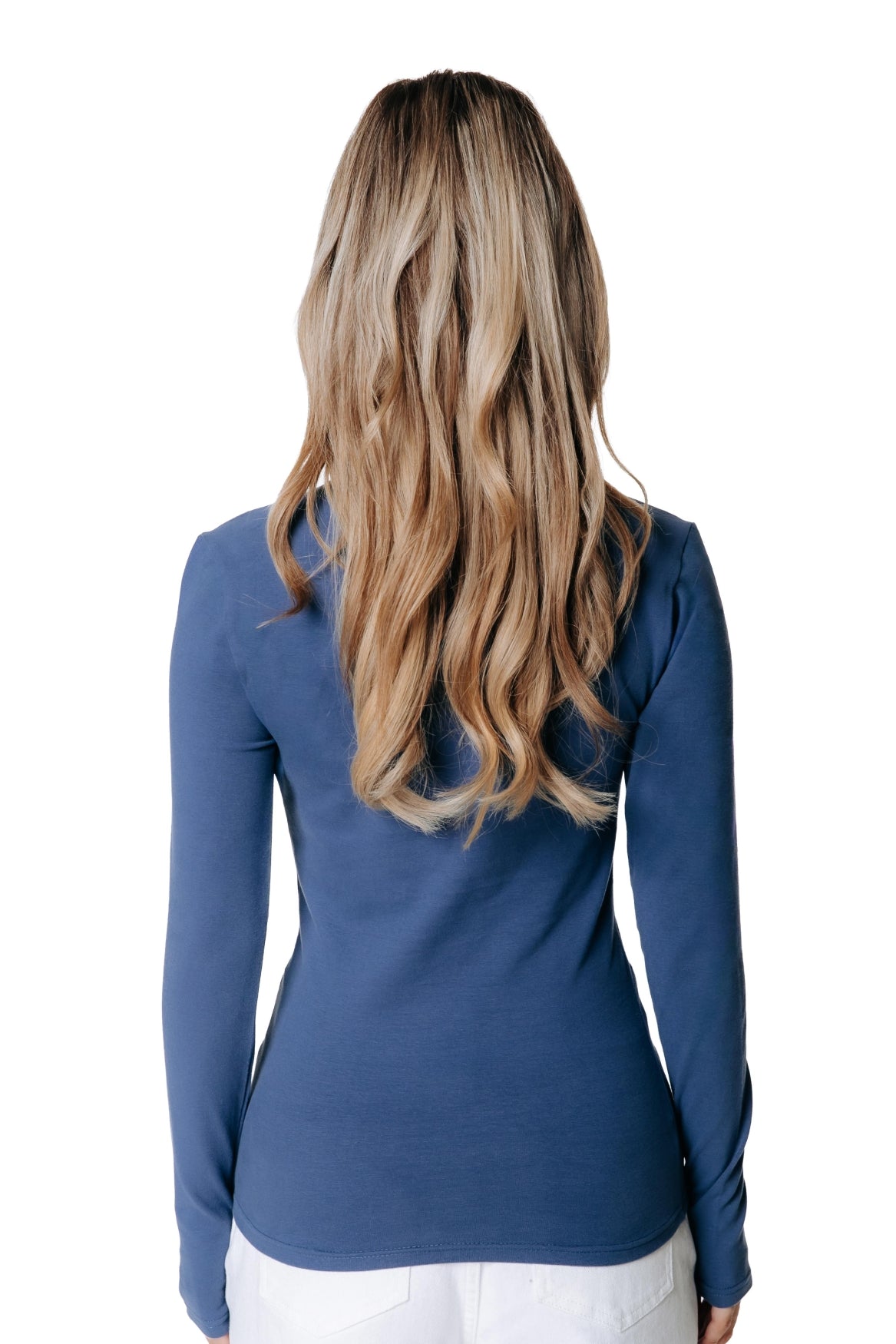 Fitted Longsleeve Top | Medium blue