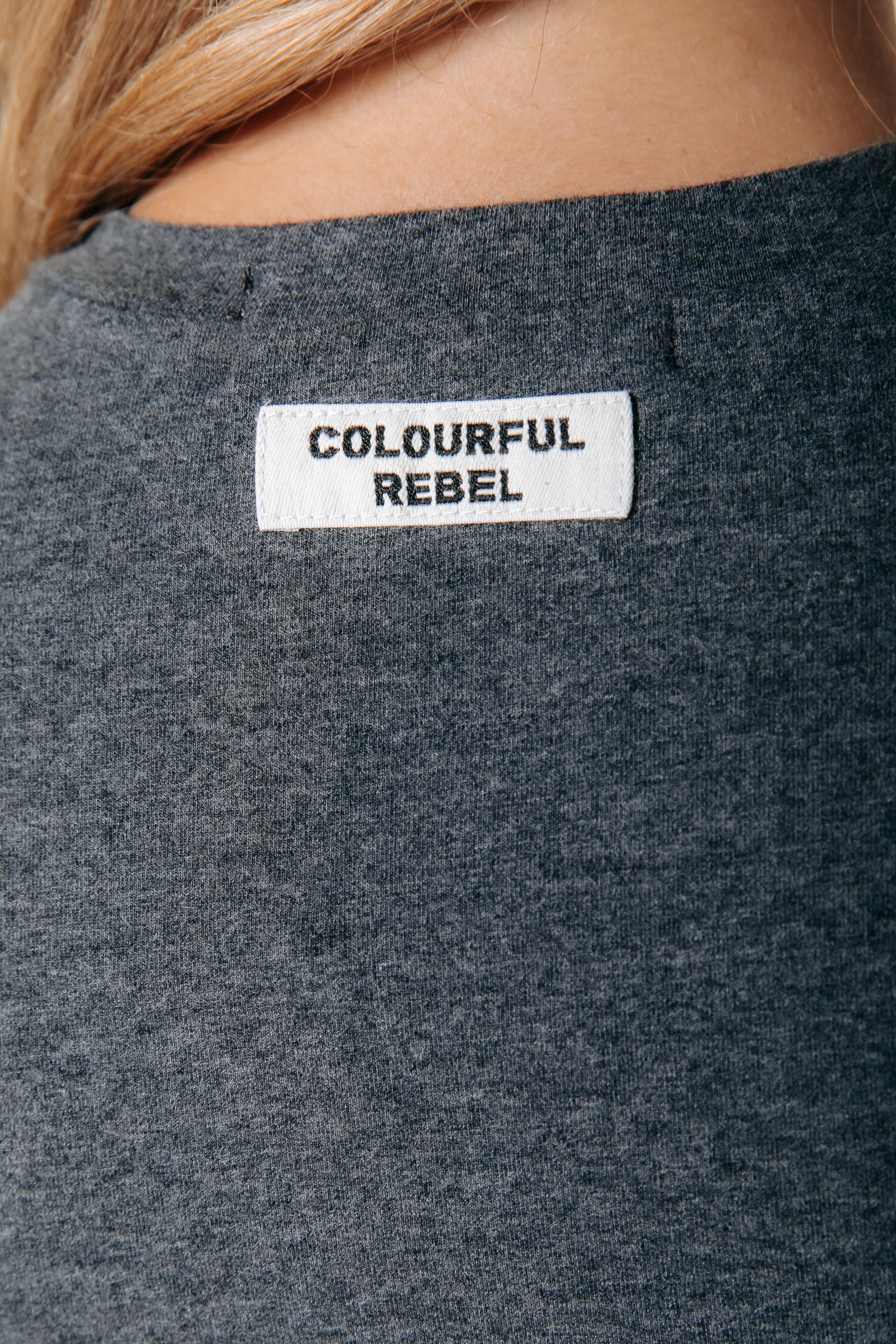 Fitted Long-Sleeve Top | Dark Gray Mélange