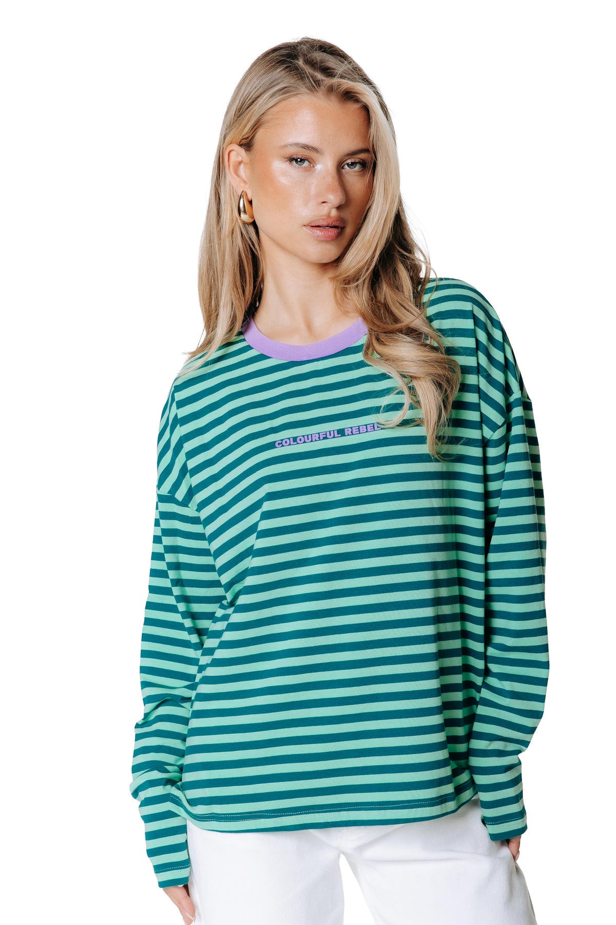 Two Colored Striped Longsleeve | Green / Dark Green