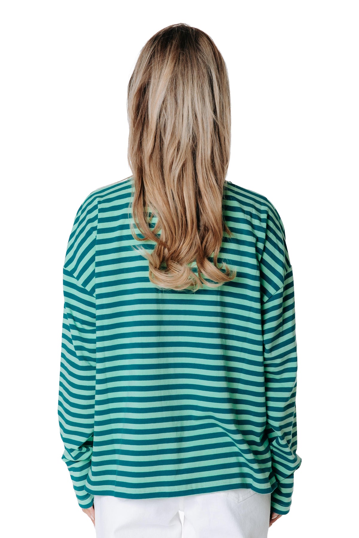 Two Colored Striped Longsleeve | Green / Dark Green