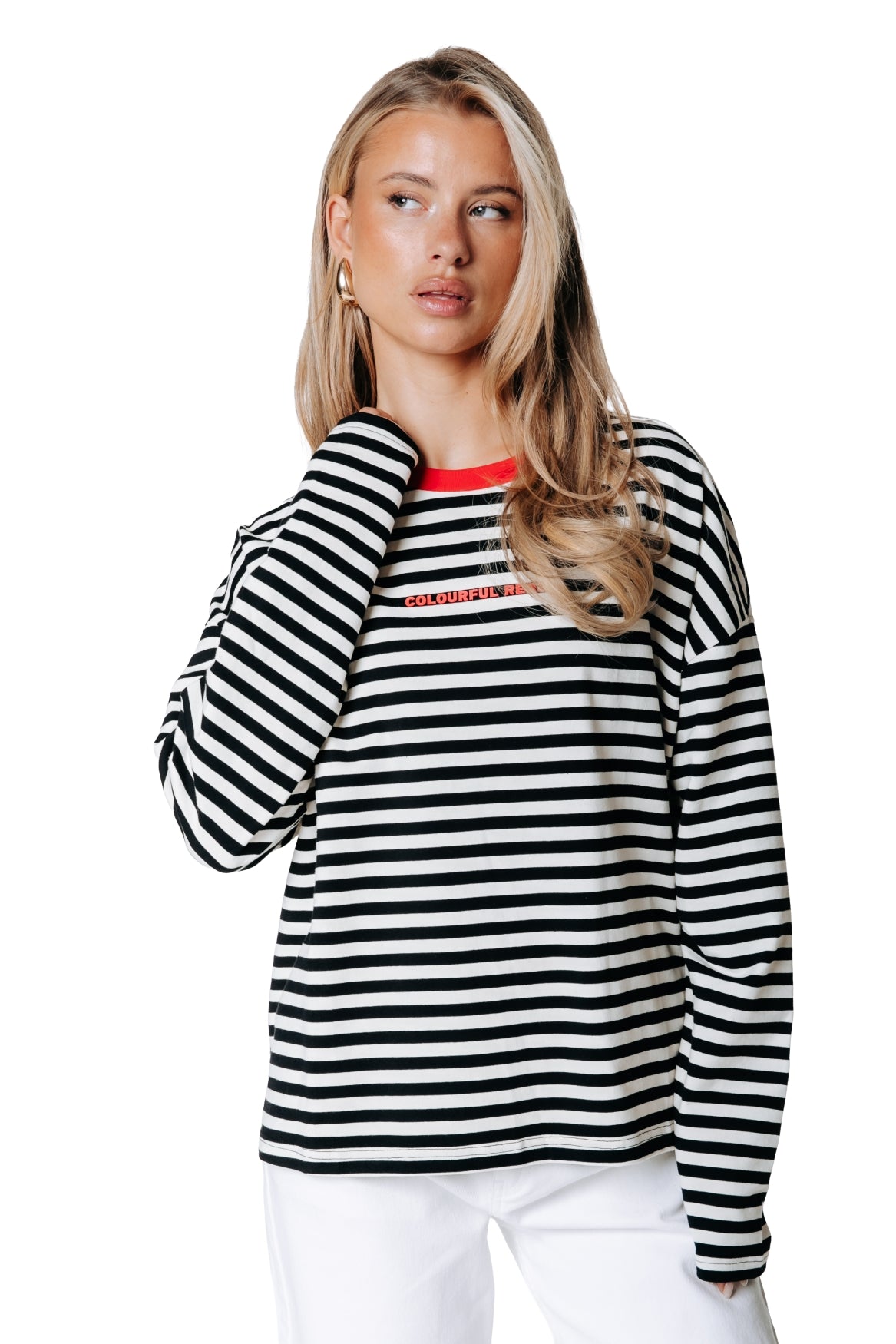 Two Colored Striped Longsleeve | Black/white