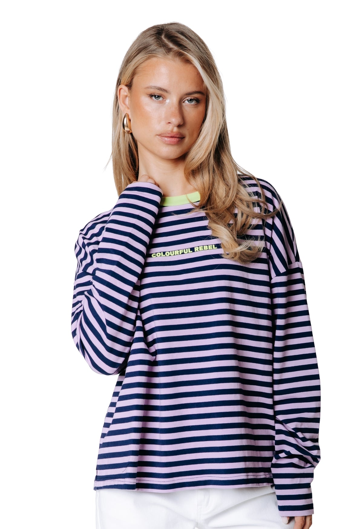 Two Colored Striped Longsleeve | Pink / Navy