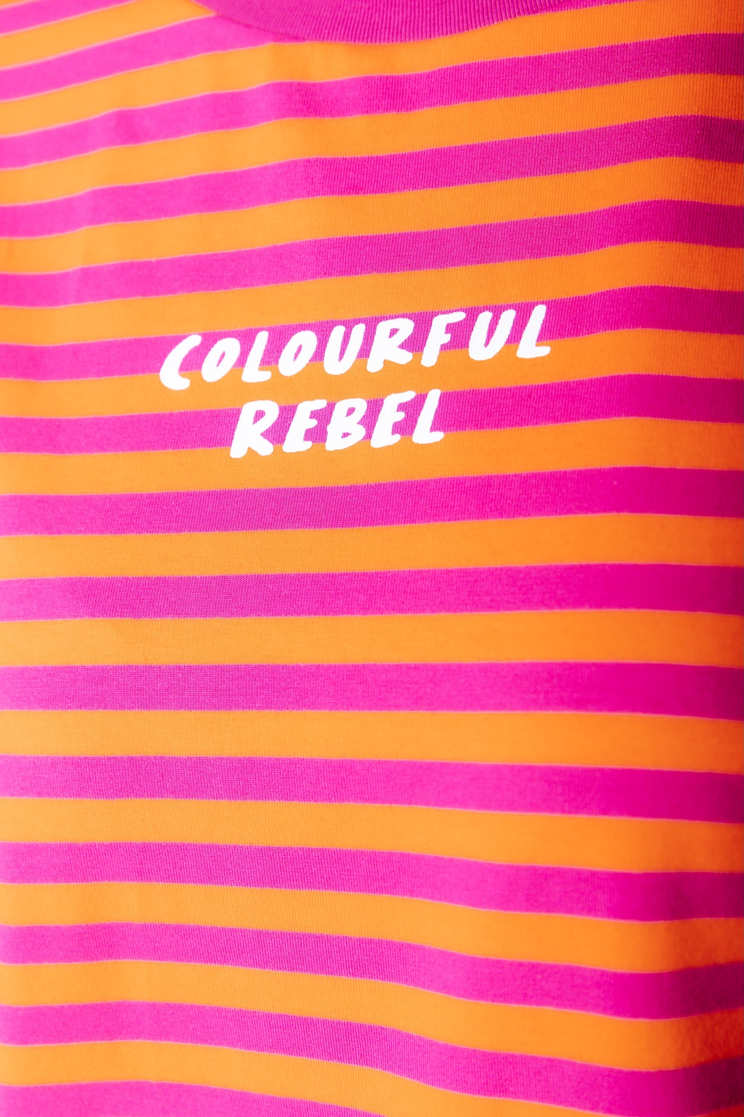Striped Logo T-shirt | Orange / Pink