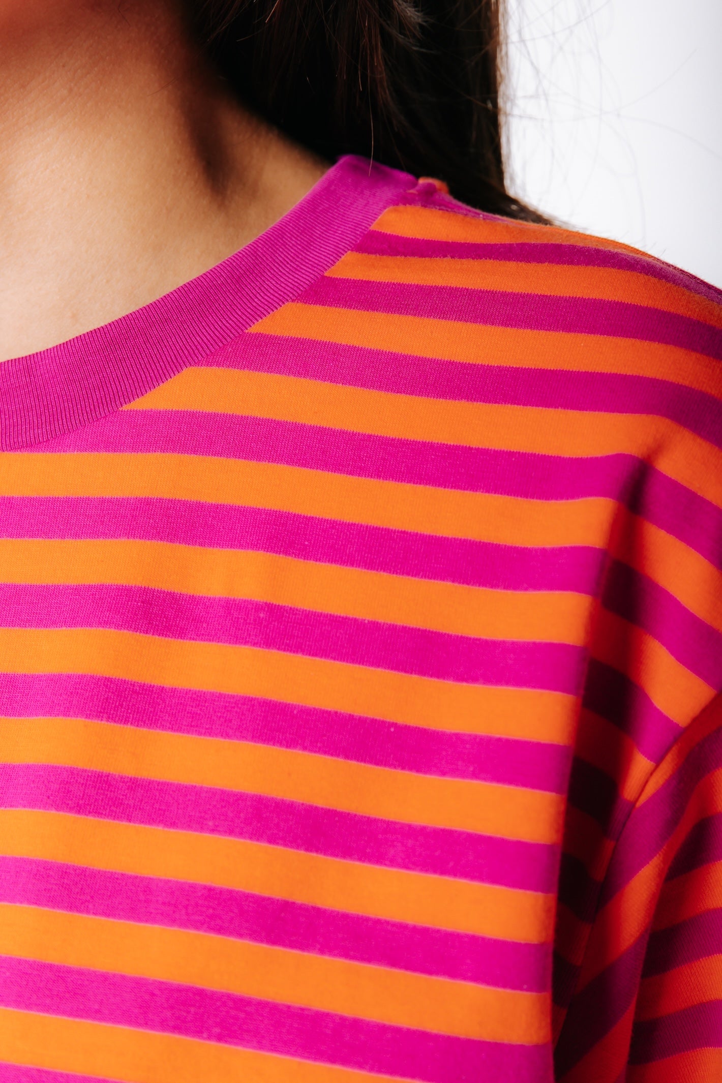 Striped Logo T-shirt | Orange / Pink