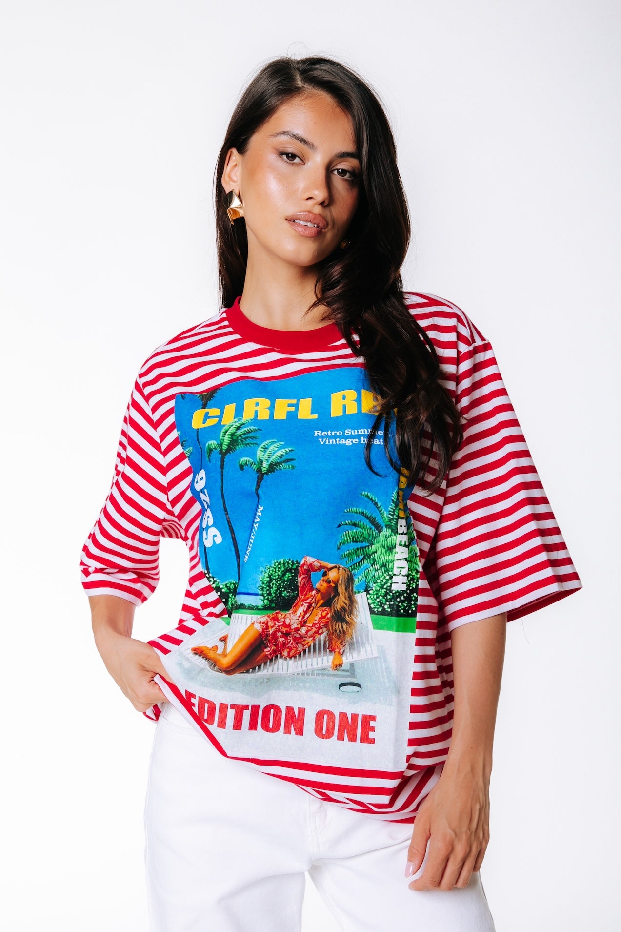 Summer Magazine T-shirt | White/Red