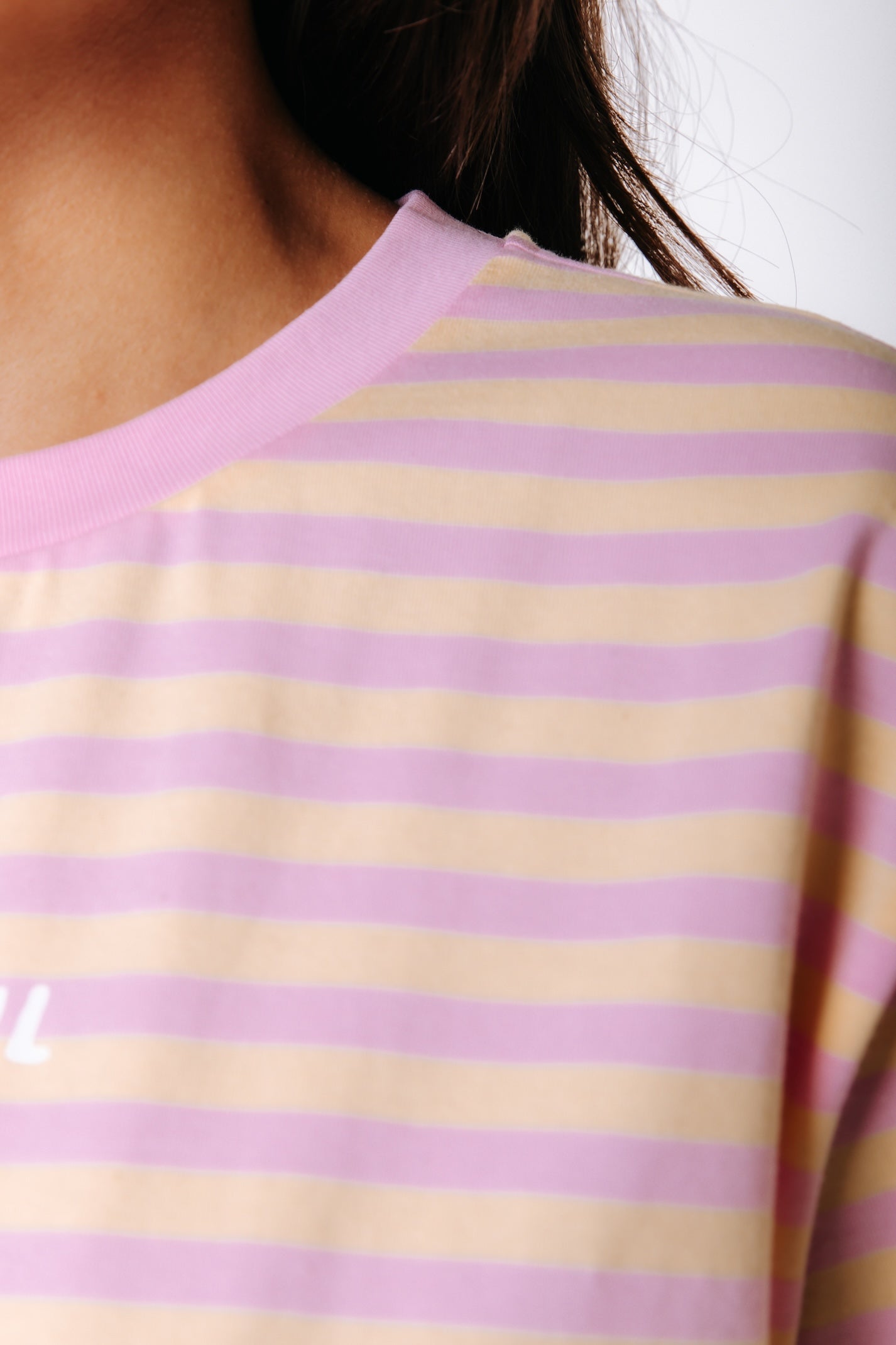 Striped Logo T-shirt | Pink / Yellow
