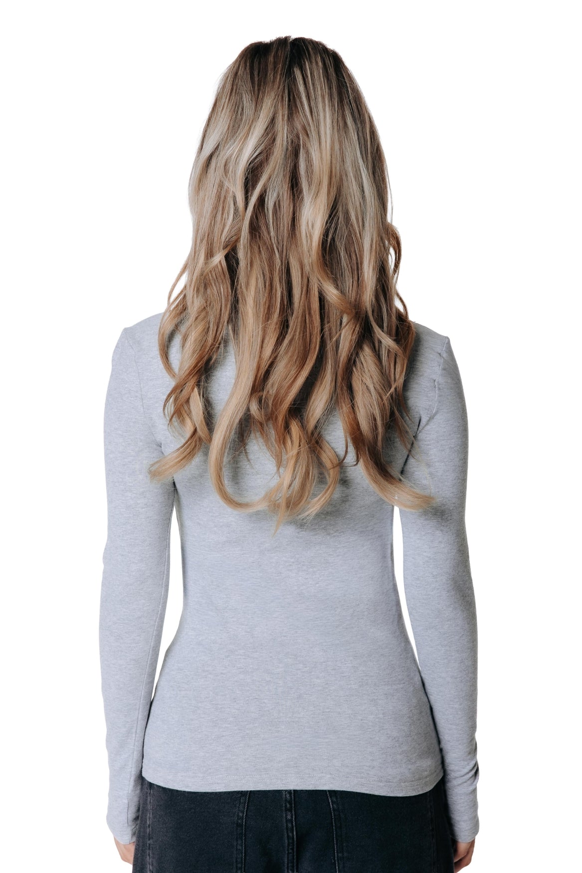 Fitted Zip Top | Medium grey melange