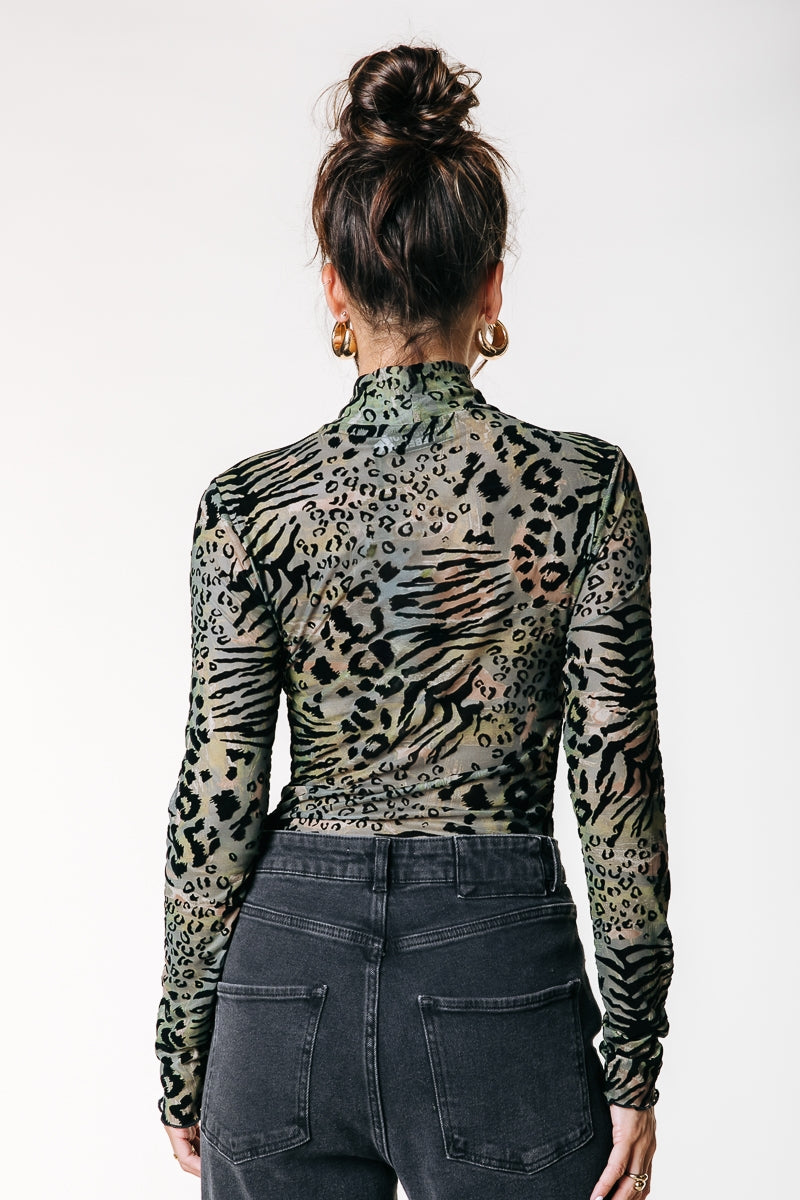 Neyo Leopard Flock Top | Army