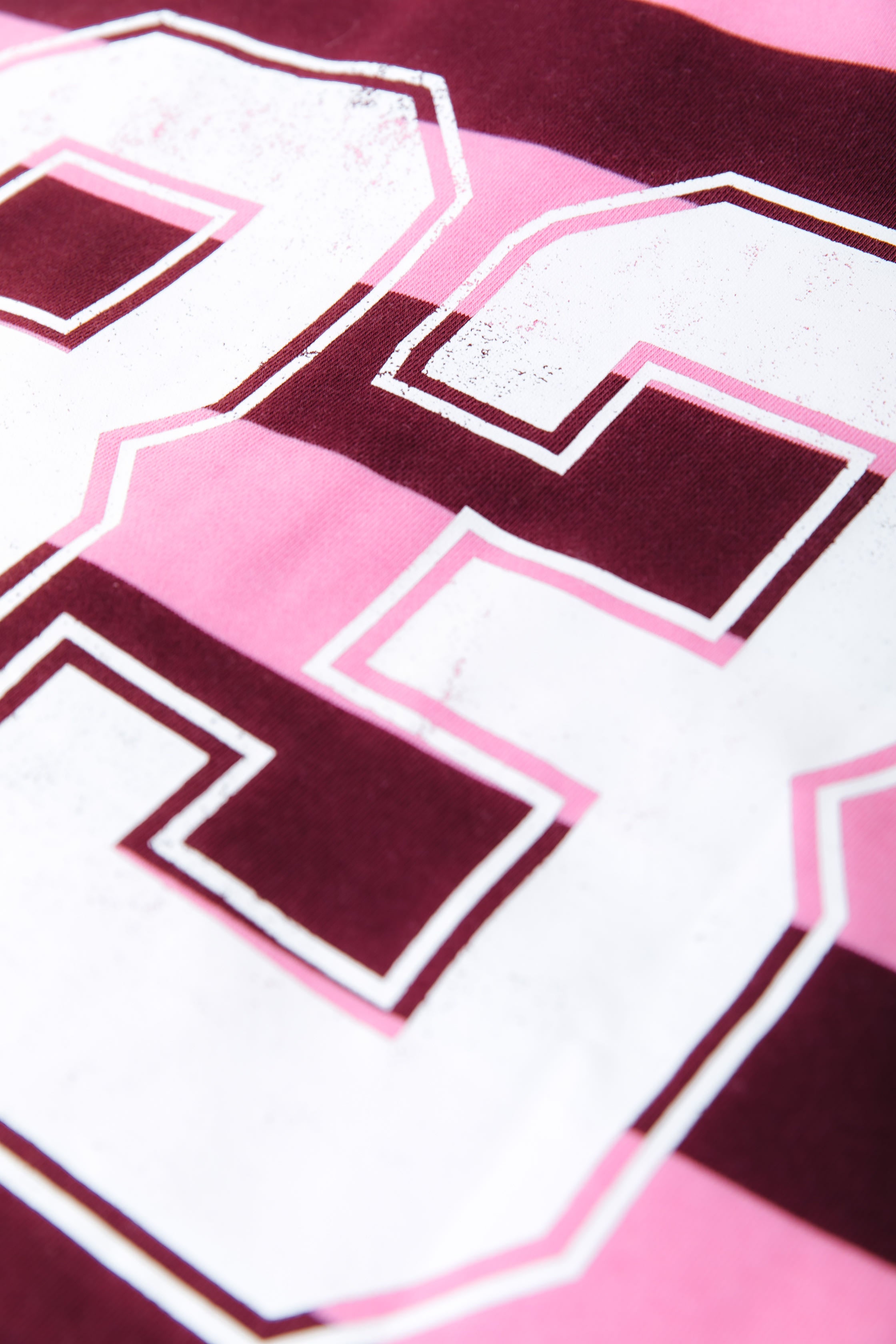 Skyler Gestreiftes Boyfriend-Polo | Merlot-Rot