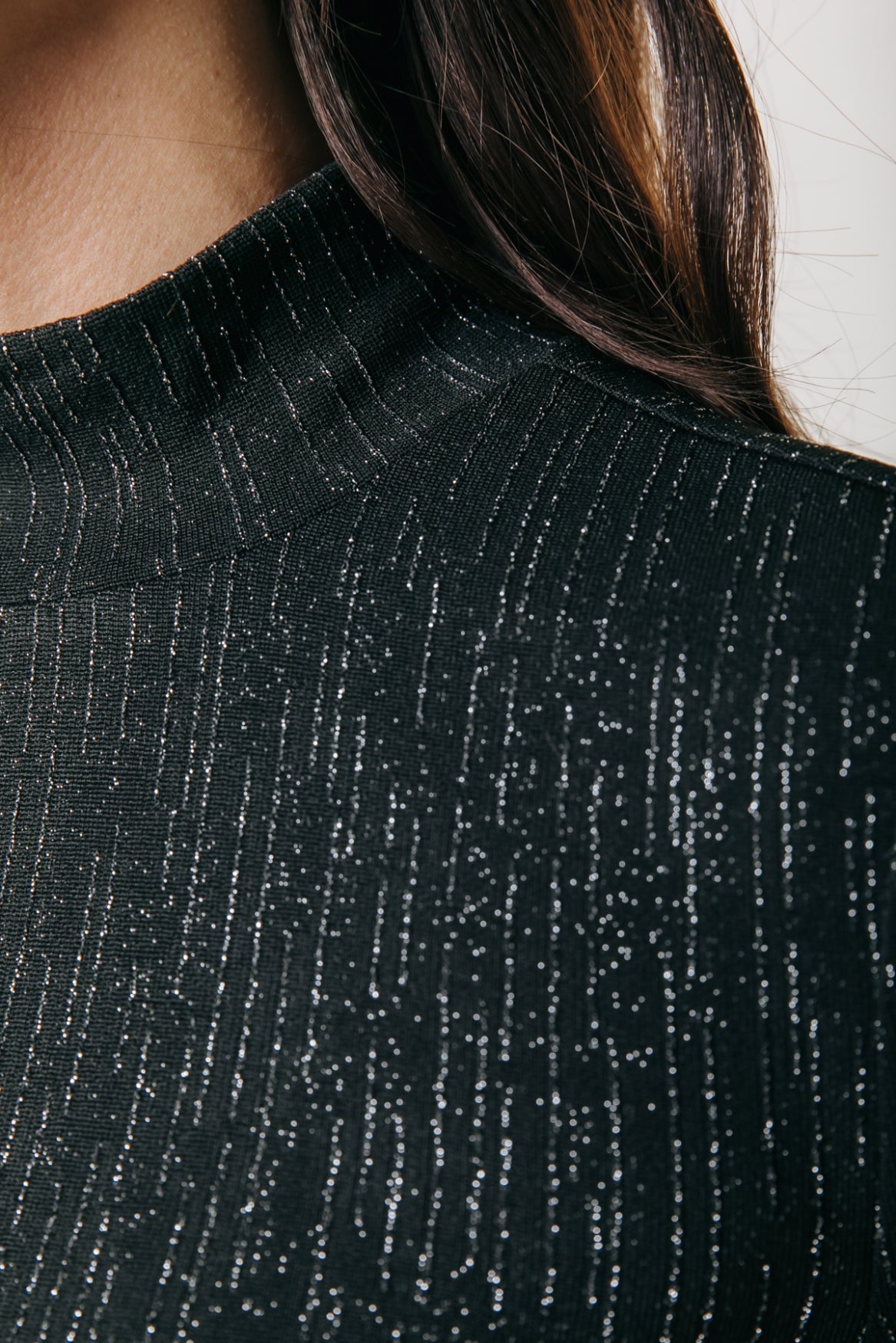 Jewel Lurex Structure Top | Black