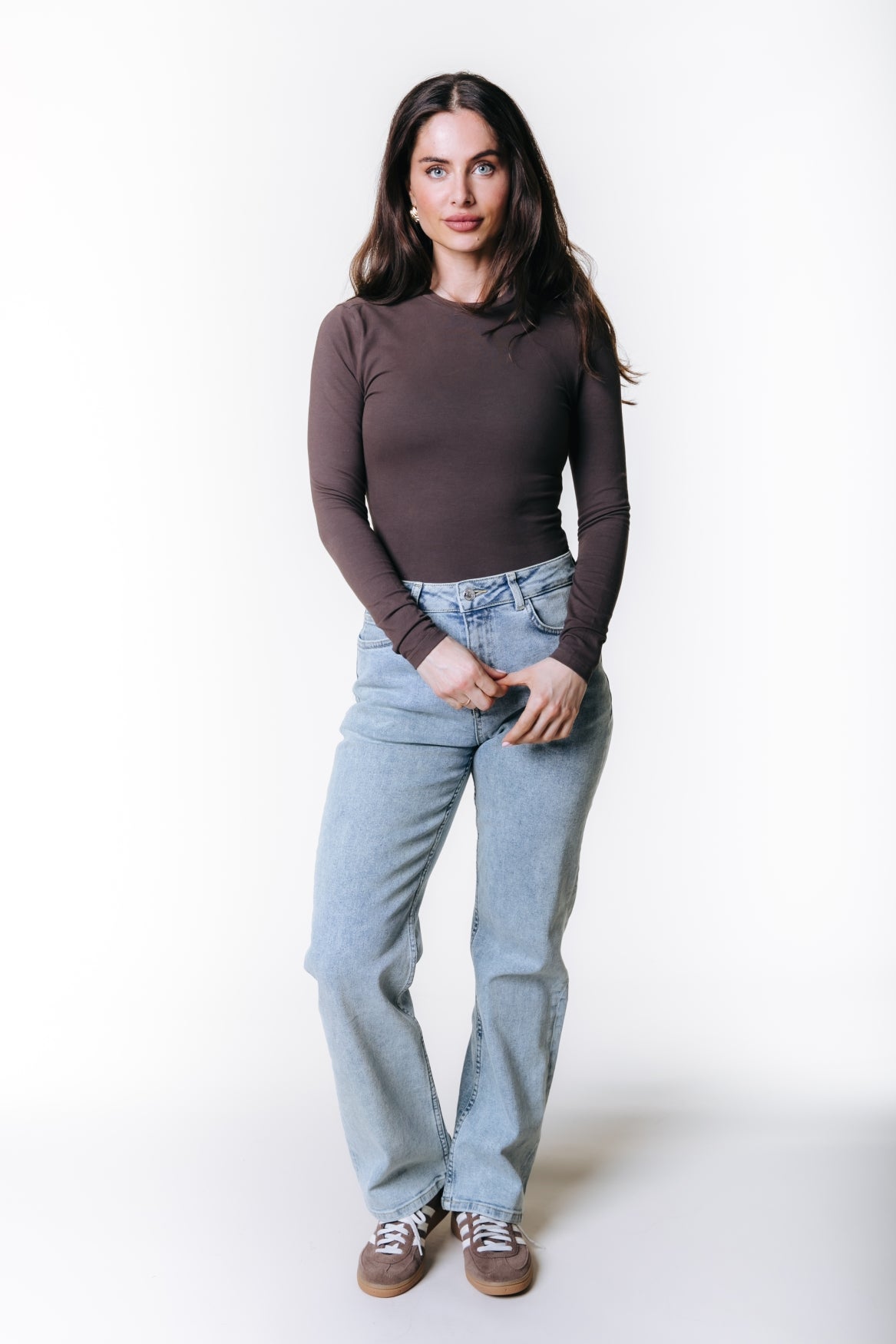 Fitted Longsleeve Top | Brown