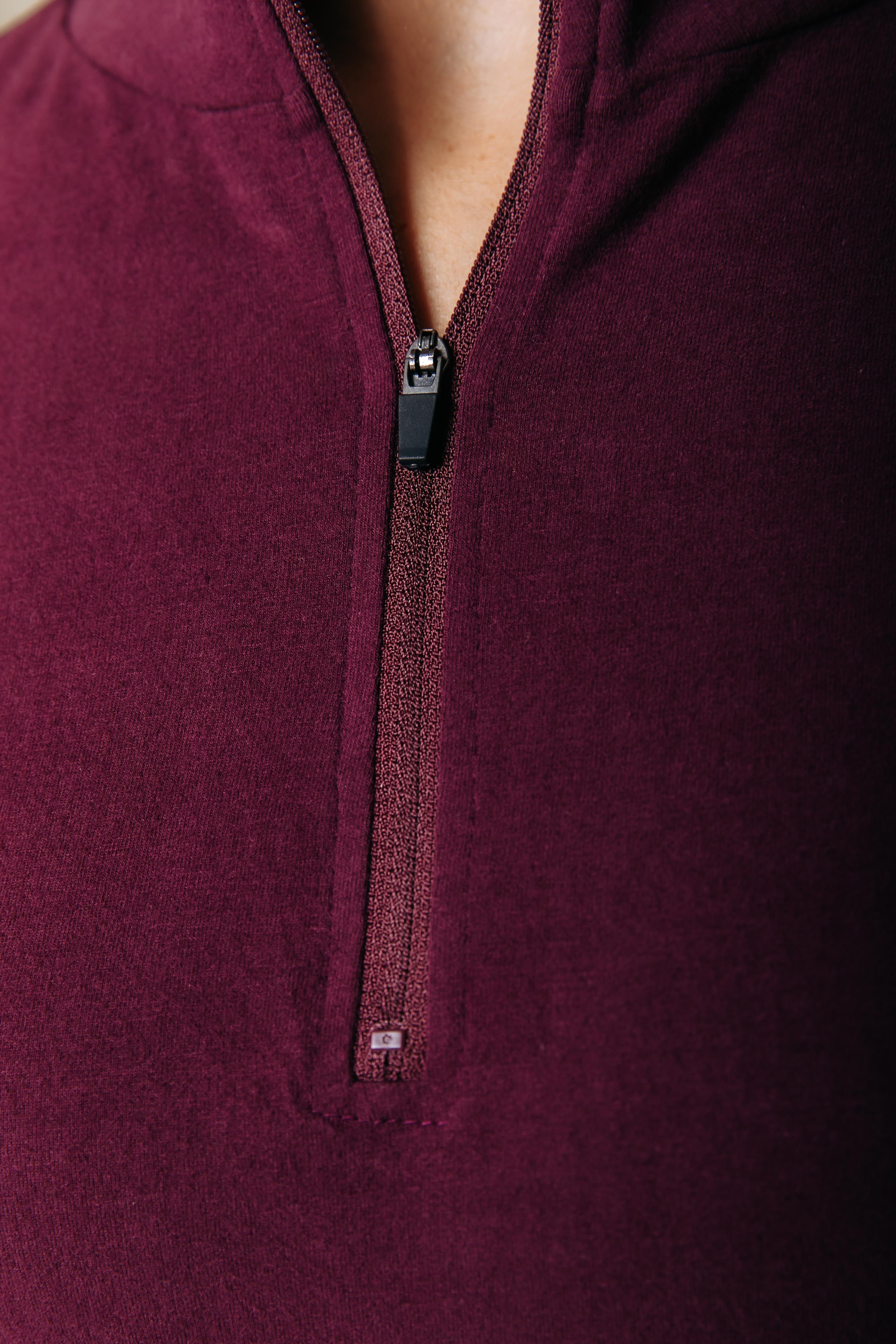 Fitted Zip Top | Merlot Red