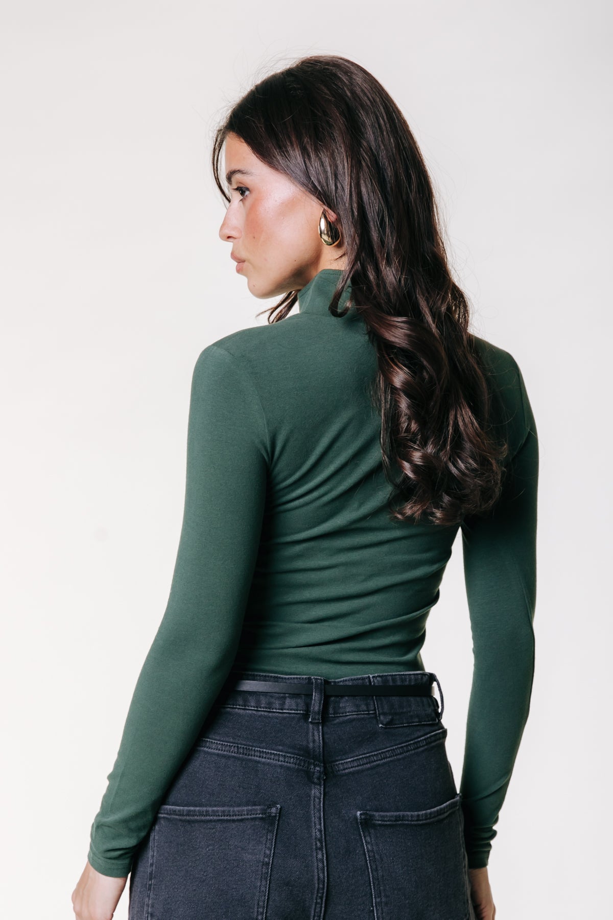 Fitted Zip Top | Dark green