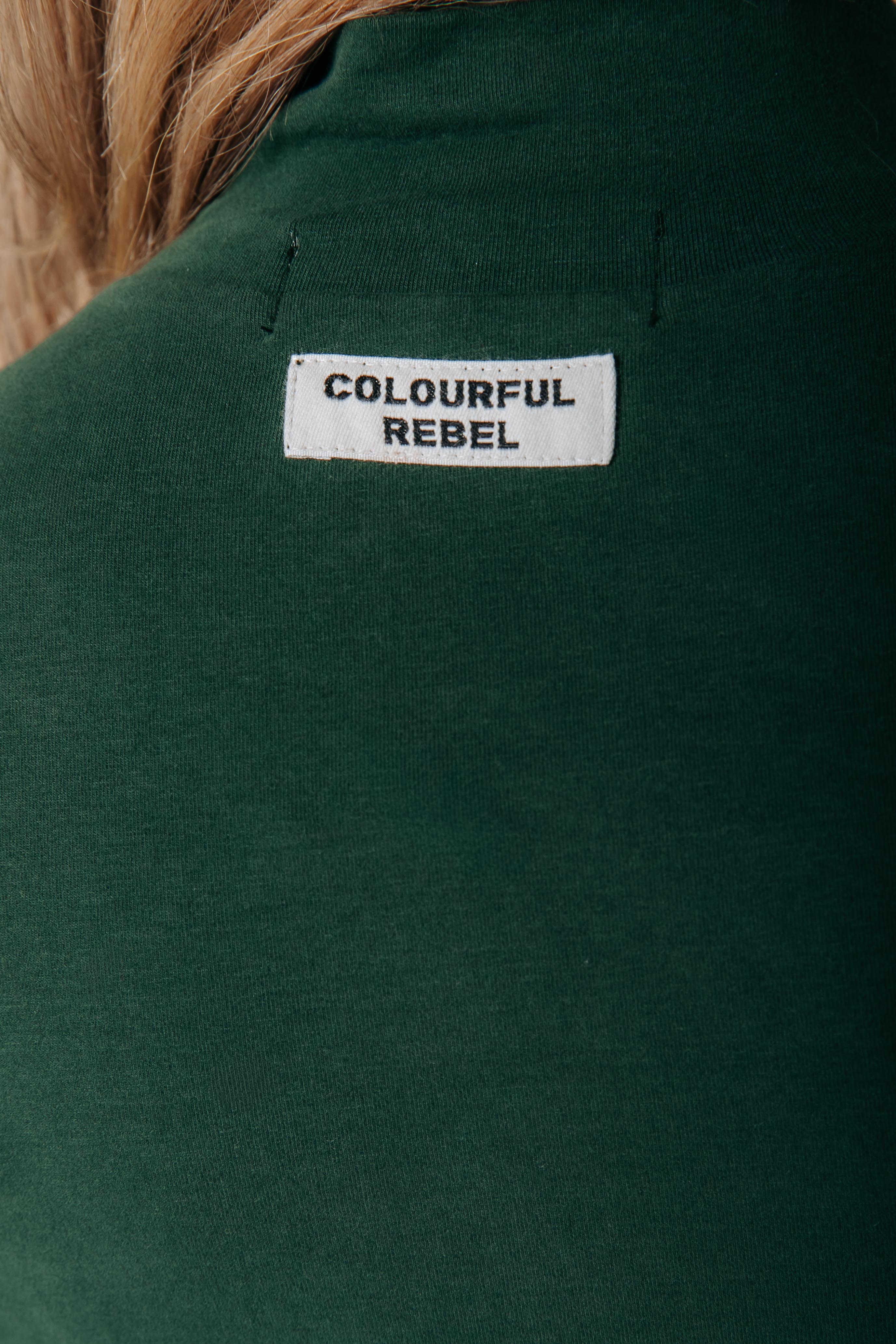 Fitted Turtleneck Top | Dark green