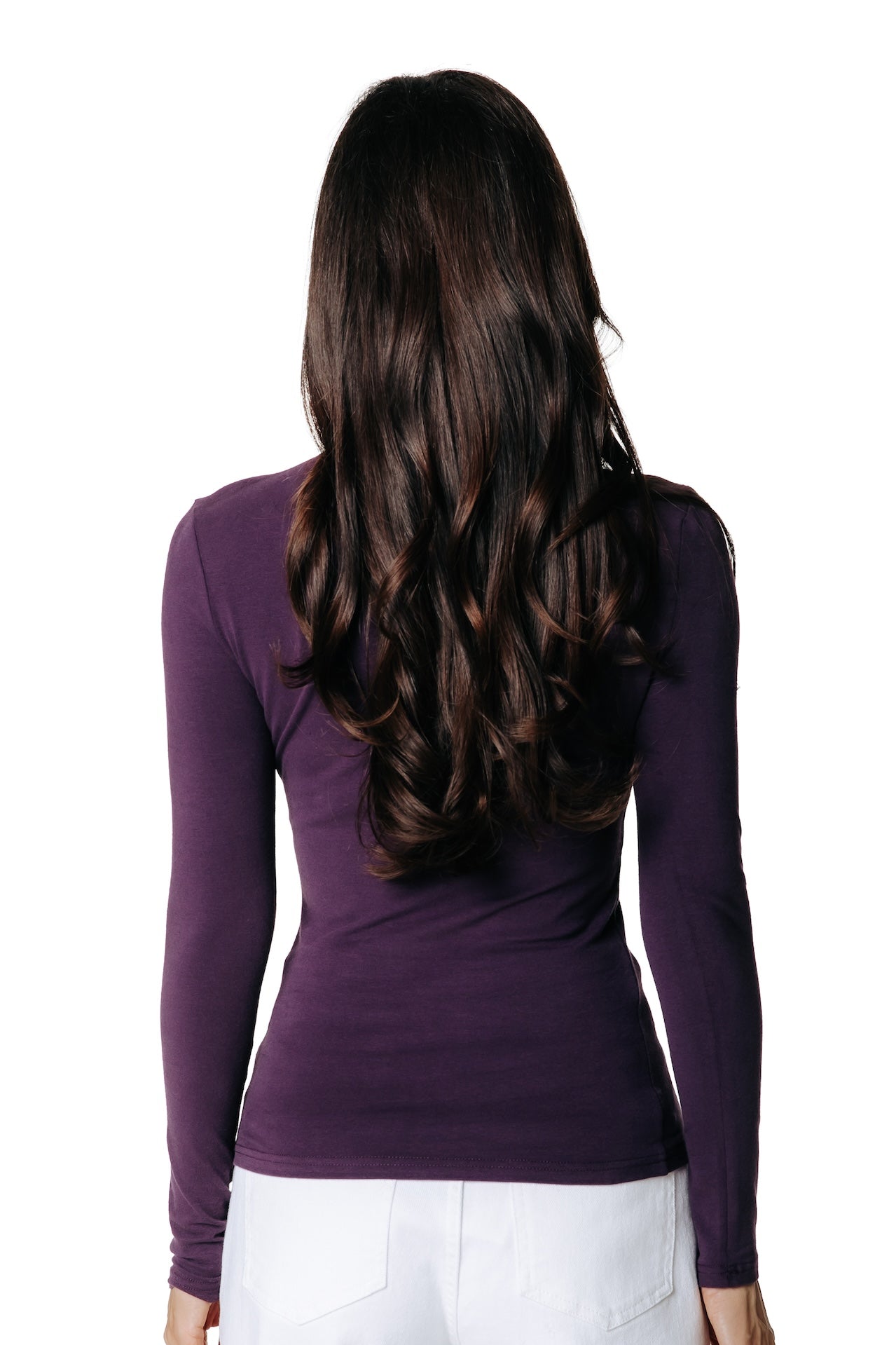 Fitted Turtleneck Top | Dark purple <!-- text -->  <!-- US -->