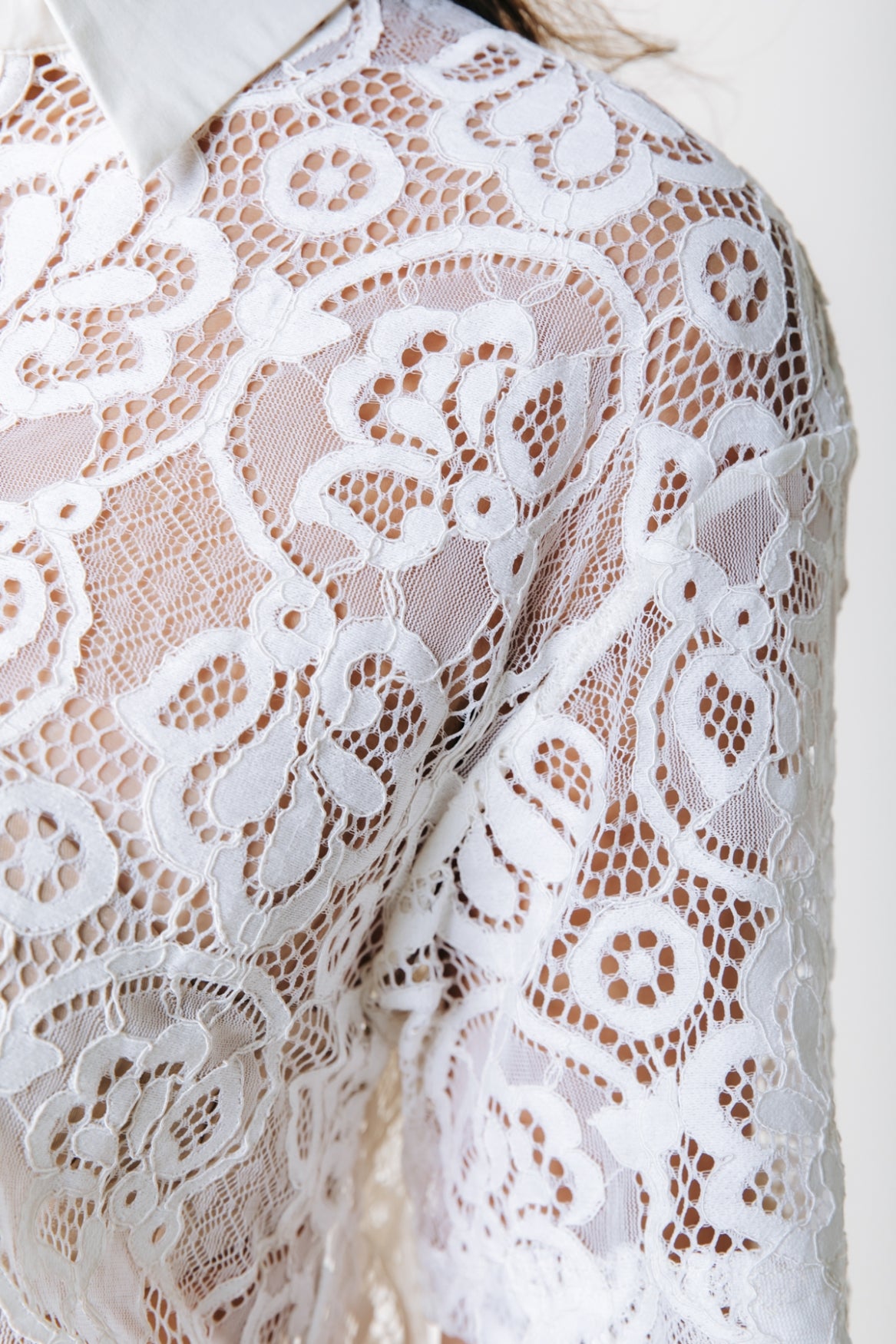 Claire Spitzen-Top | Cremeweiß