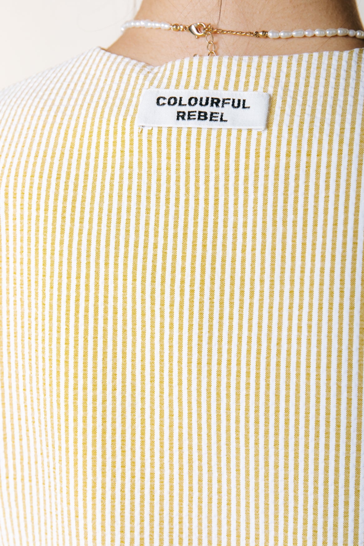 Ginger Stripe Bow Gilet | Soft yellow