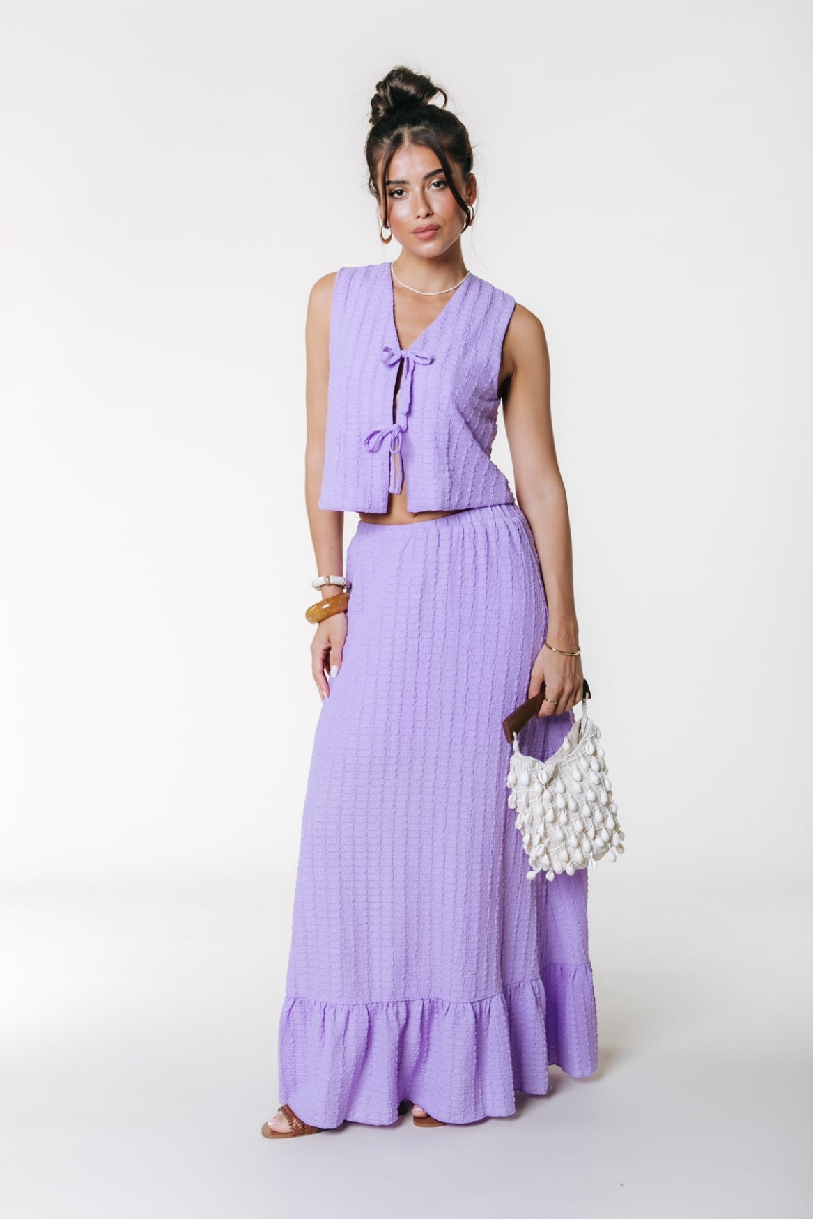 Ginger Bow Gilet | Light Lavender
